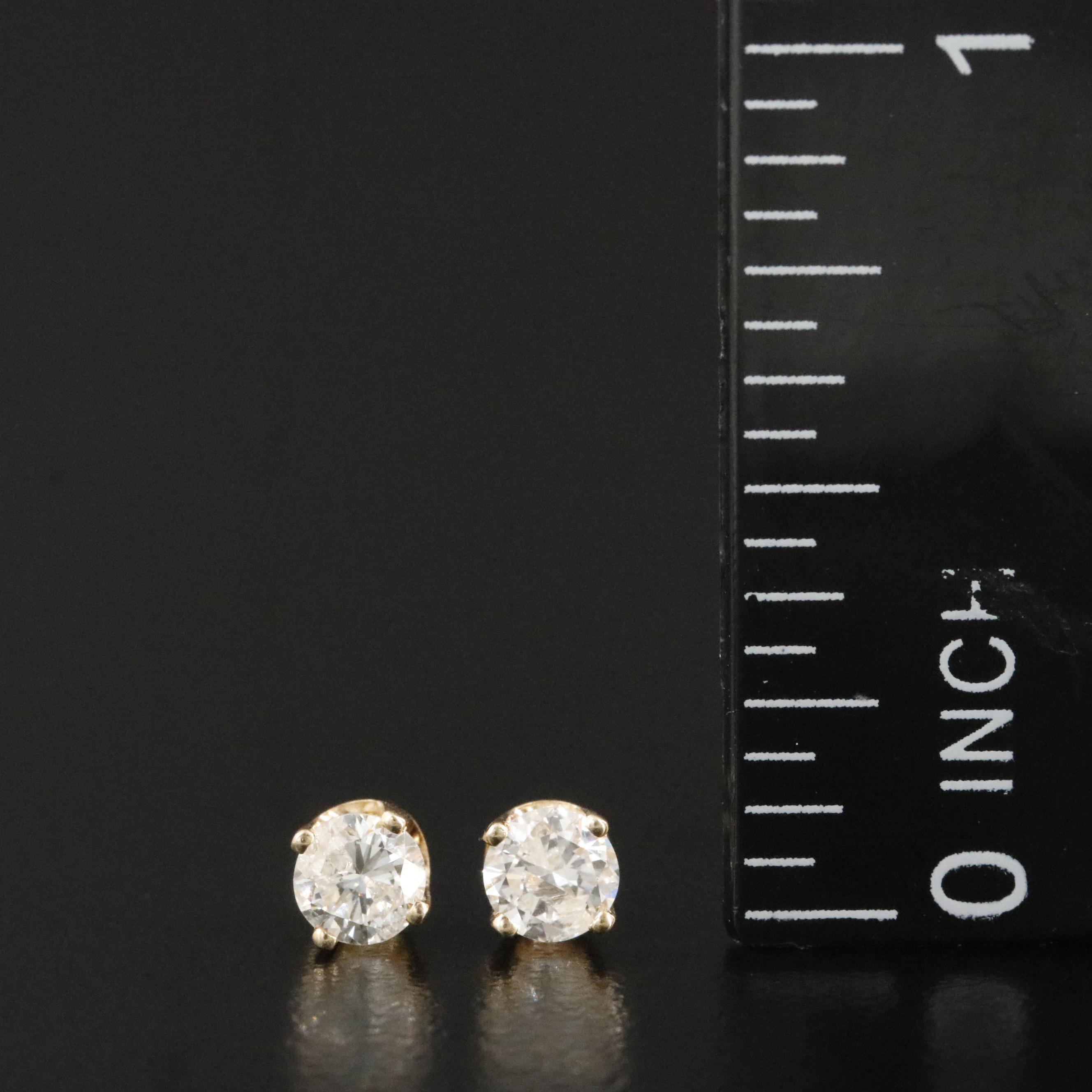 14K 0.46 CTW Diamond Solitaire Earrings