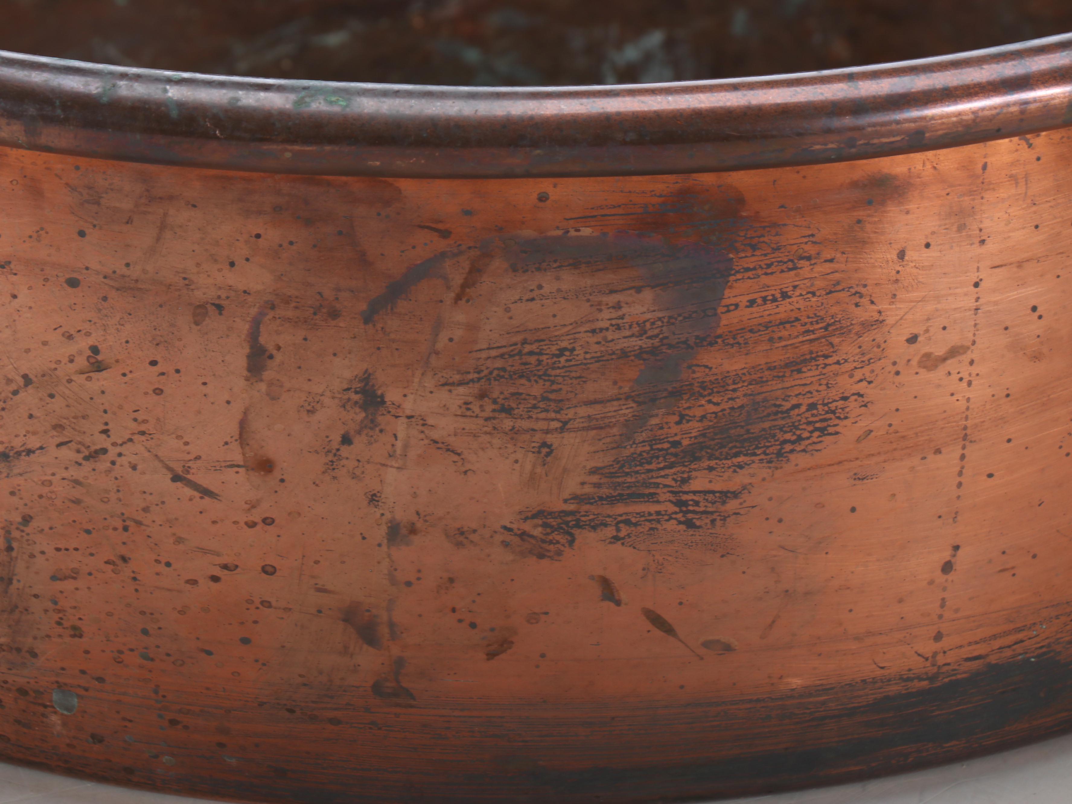 French Style Copper Handled Pot with Brass Handles, 20th Century