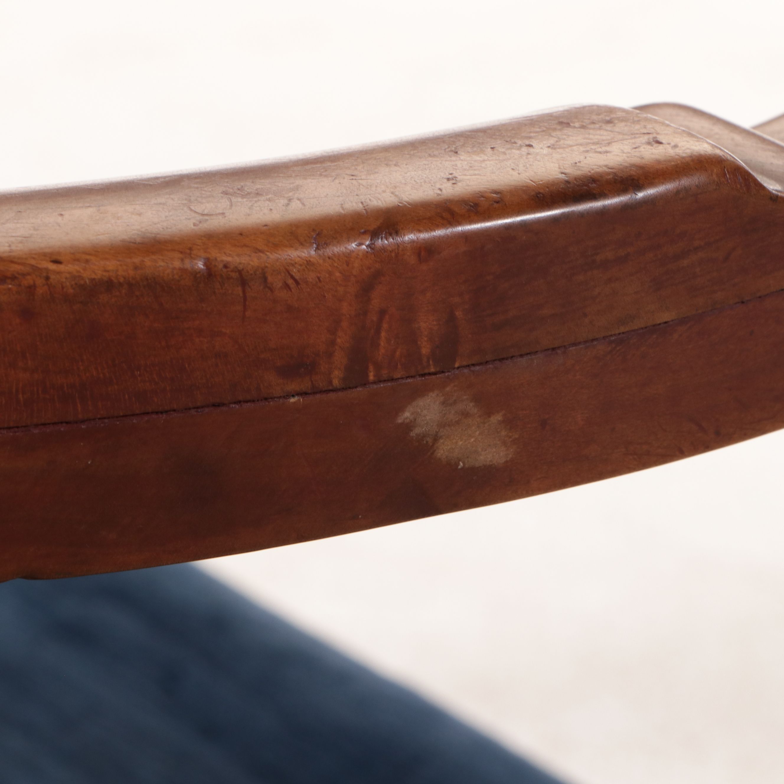 American Colonial Style Upholstered Wood Corner Chair, Late 19th/ Early 20th C.