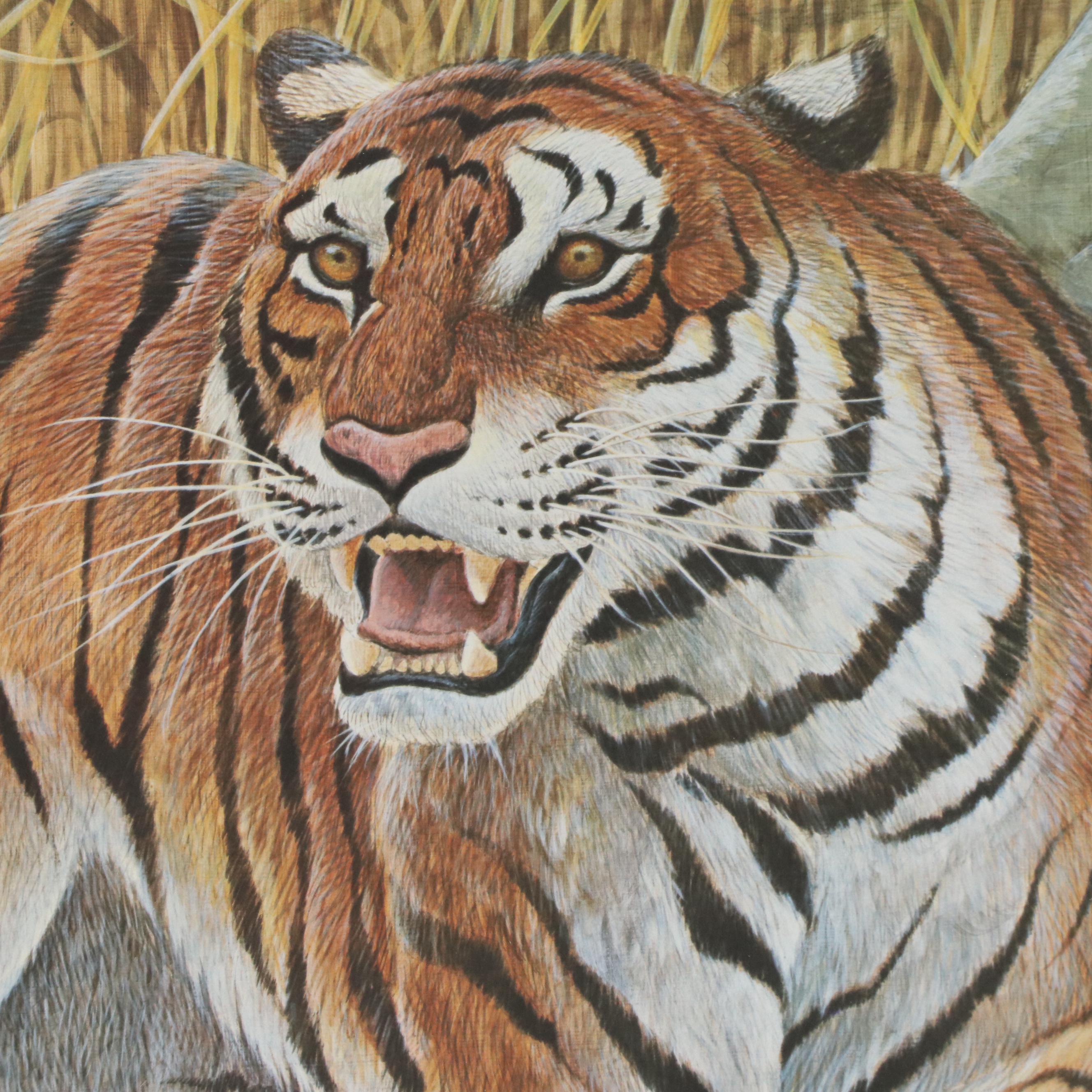 John A. Ruthven Offset Lithograph "Bengal Tiger"