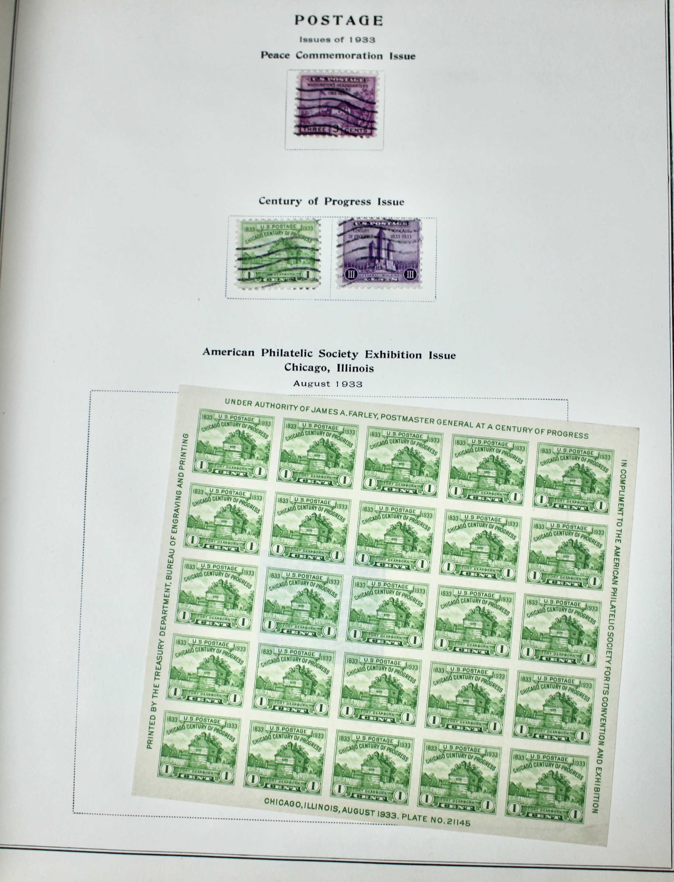 U.S. Postage Stamp Collection, 1860 to 1940s