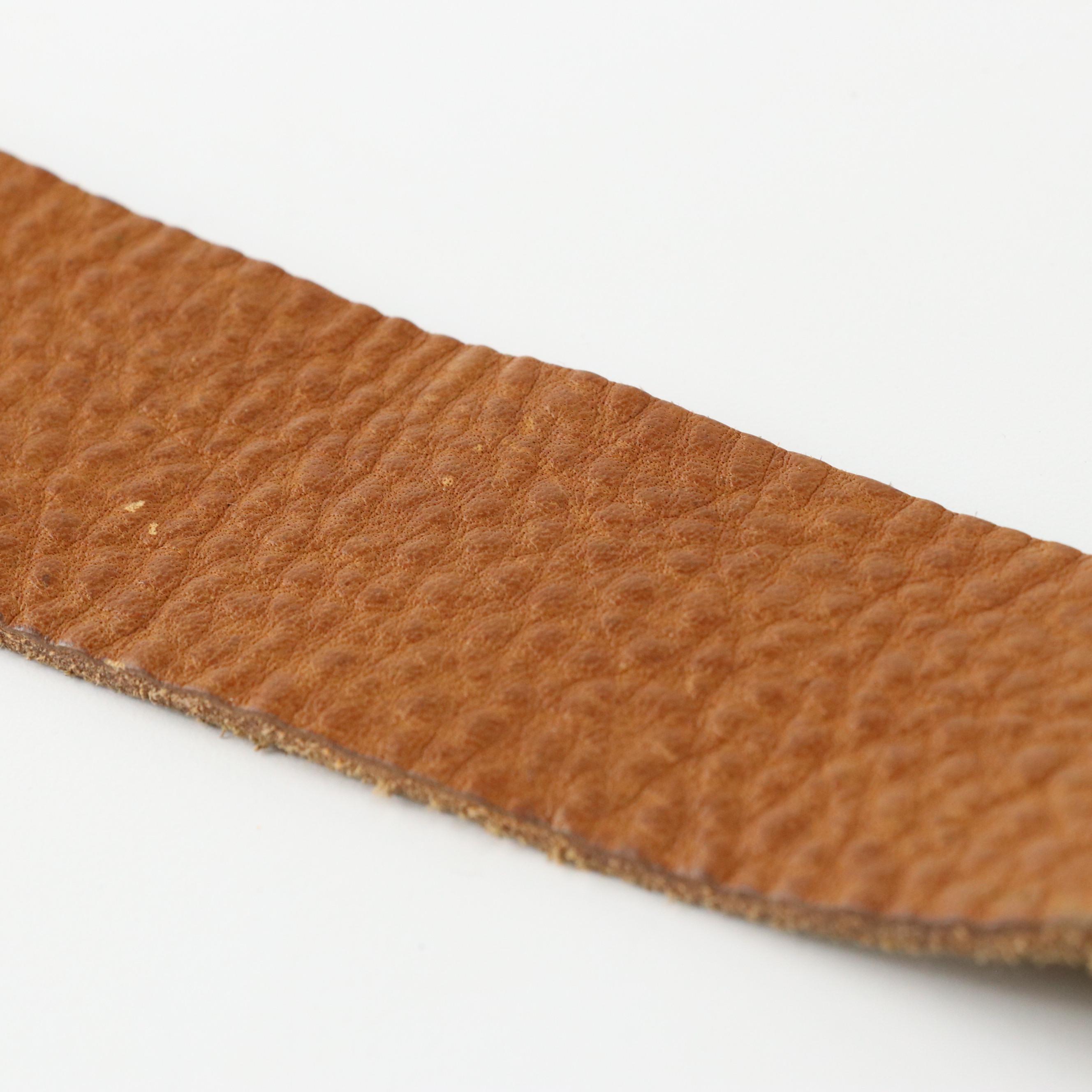 Leatherock Studded Leather Belt with Oval Mosaic Gemstone Accent