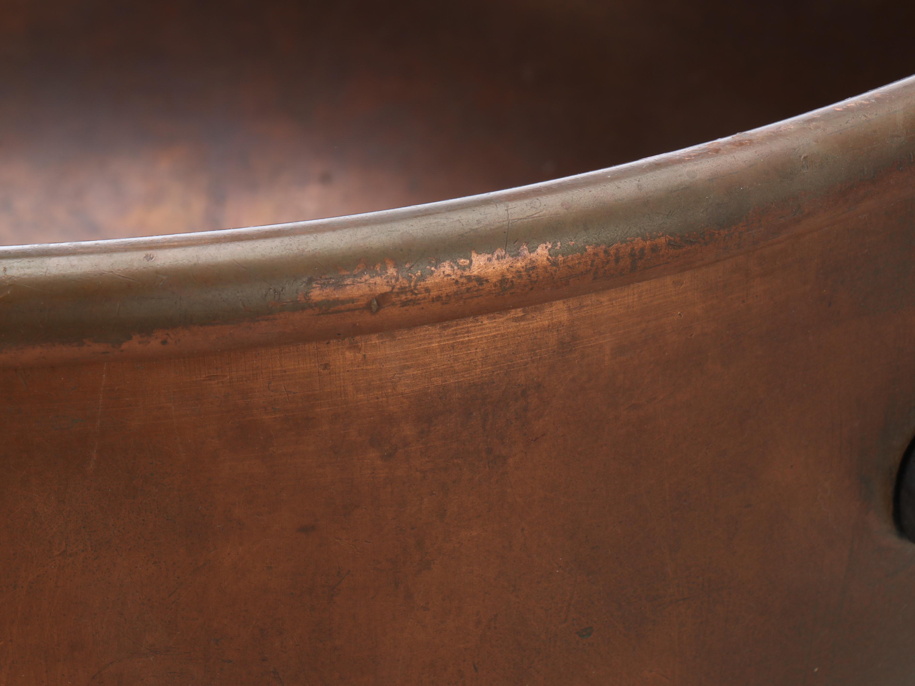 French Style Copper Plated Jam Pot with Iron Handles, 20th Century