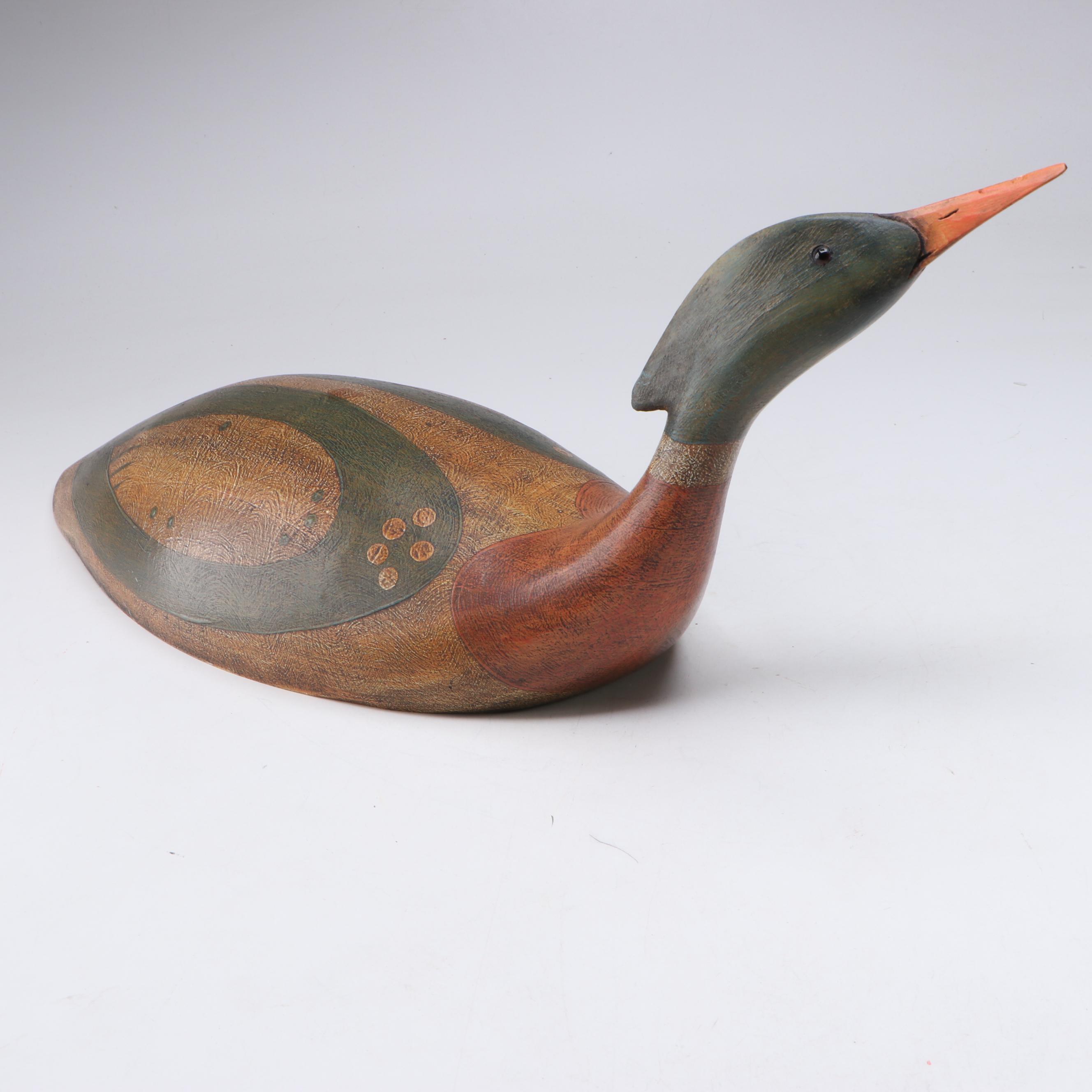 K. William Kautz Hand-Carved and Painted Red-Breasted Merganser, 2001