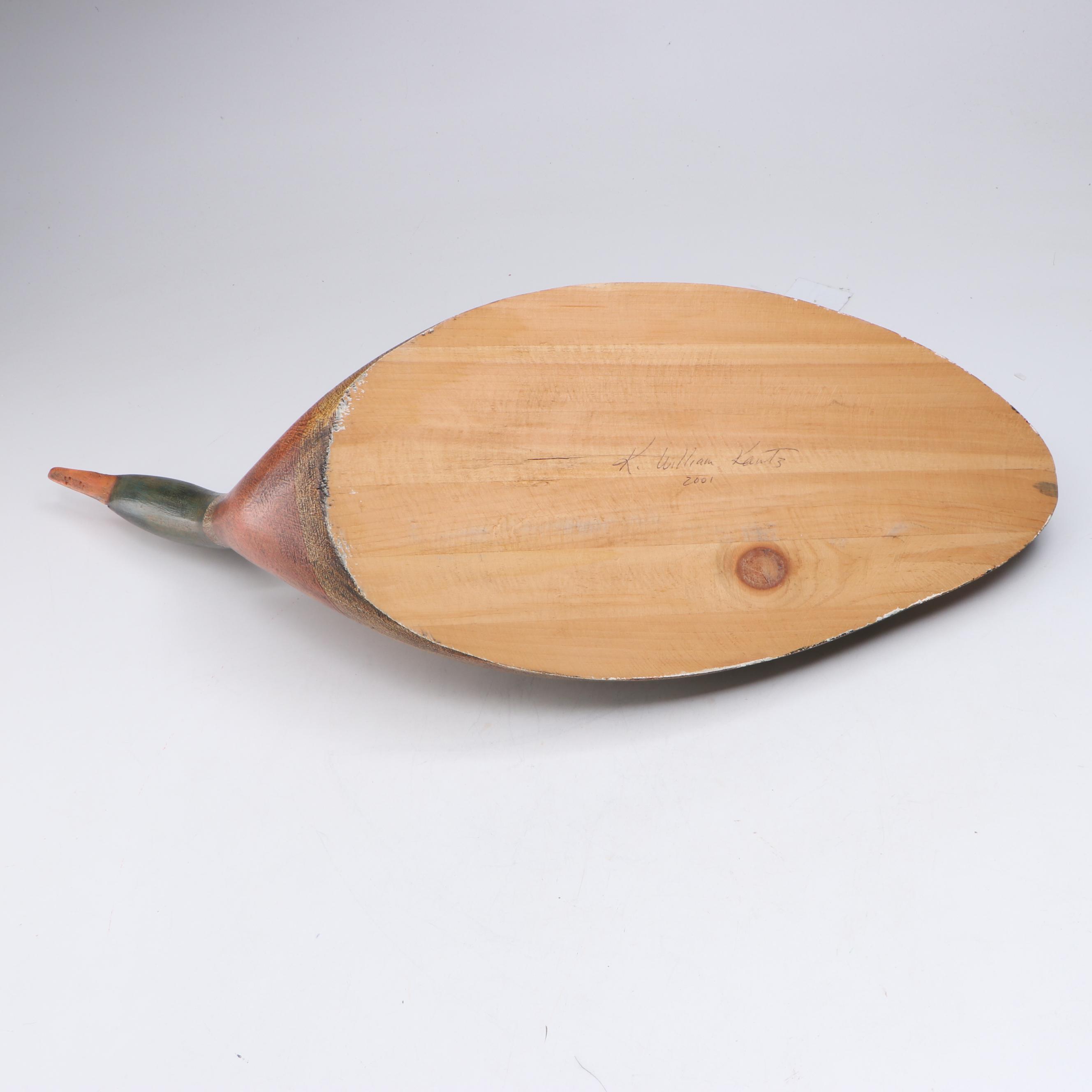 K. William Kautz Hand-Carved and Painted Red-Breasted Merganser, 2001
