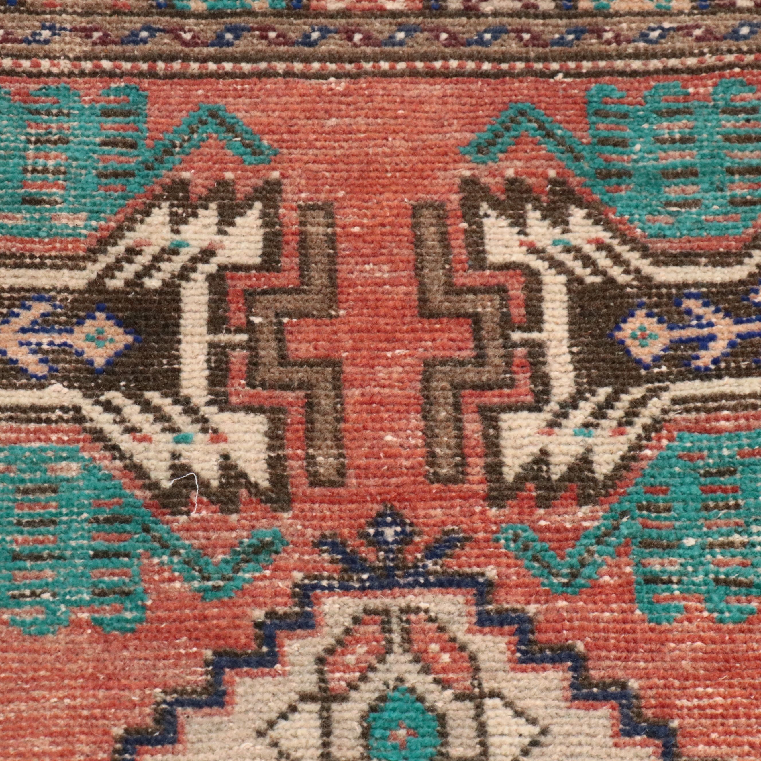 1'8 x 3'3 Hand-Knotted Persian Meshkin Accent Rug