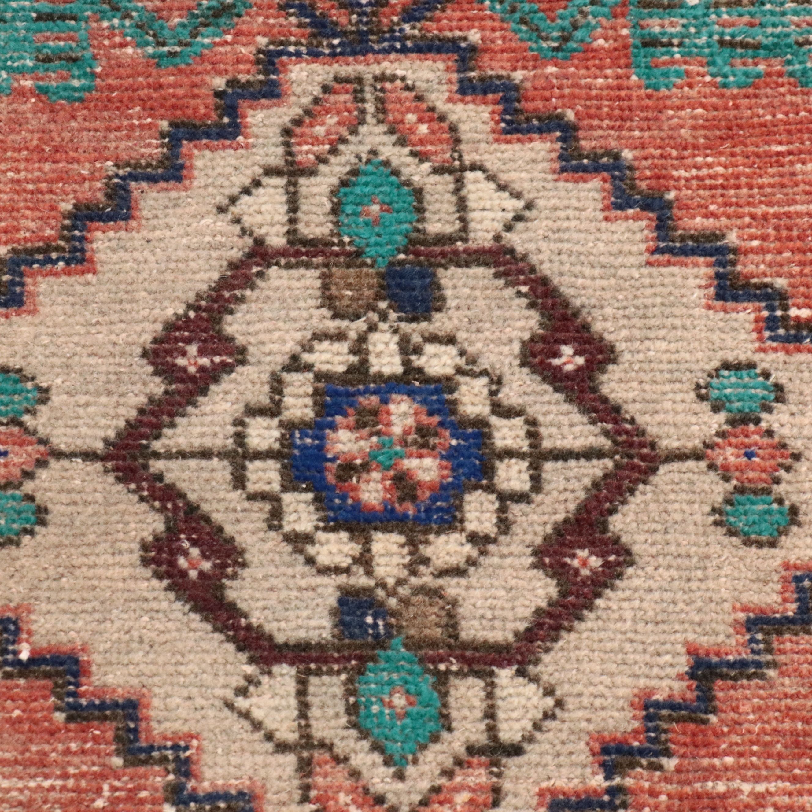 1'8 x 3'3 Hand-Knotted Persian Meshkin Accent Rug