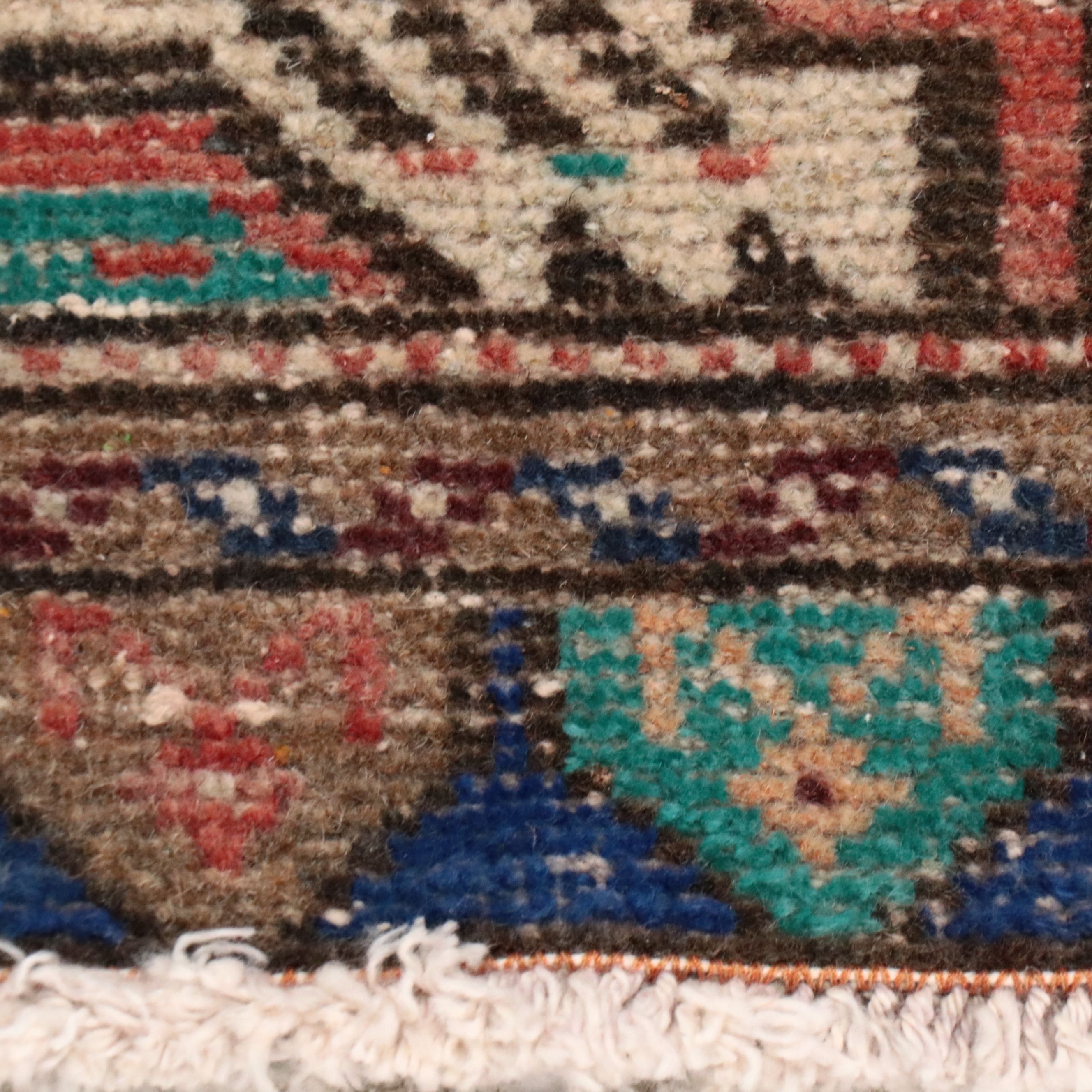 1'8 x 3'3 Hand-Knotted Persian Meshkin Accent Rug