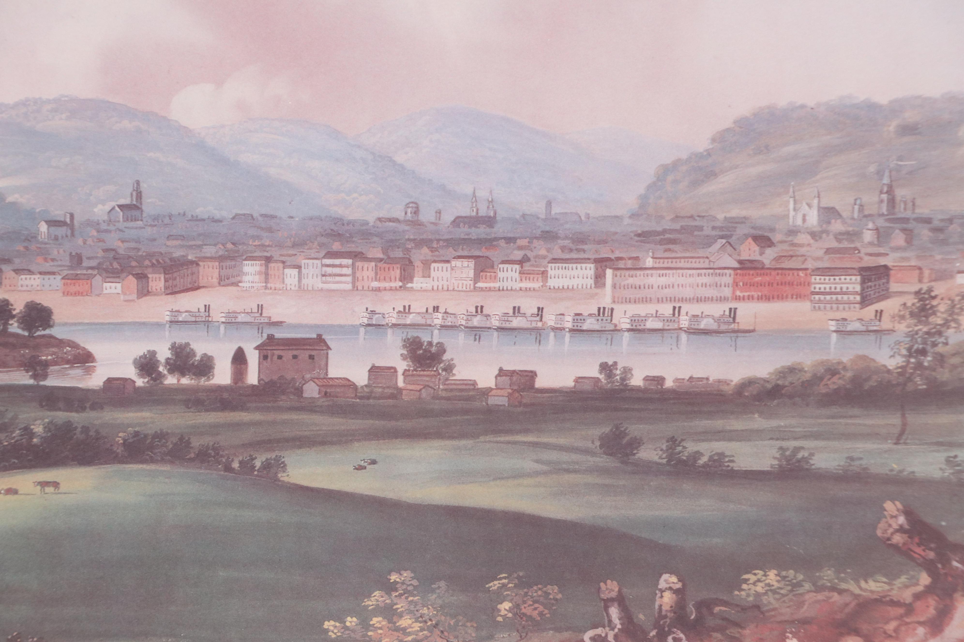 After John Caspar Wild Offset Lithograph "View of Cincinnati..."