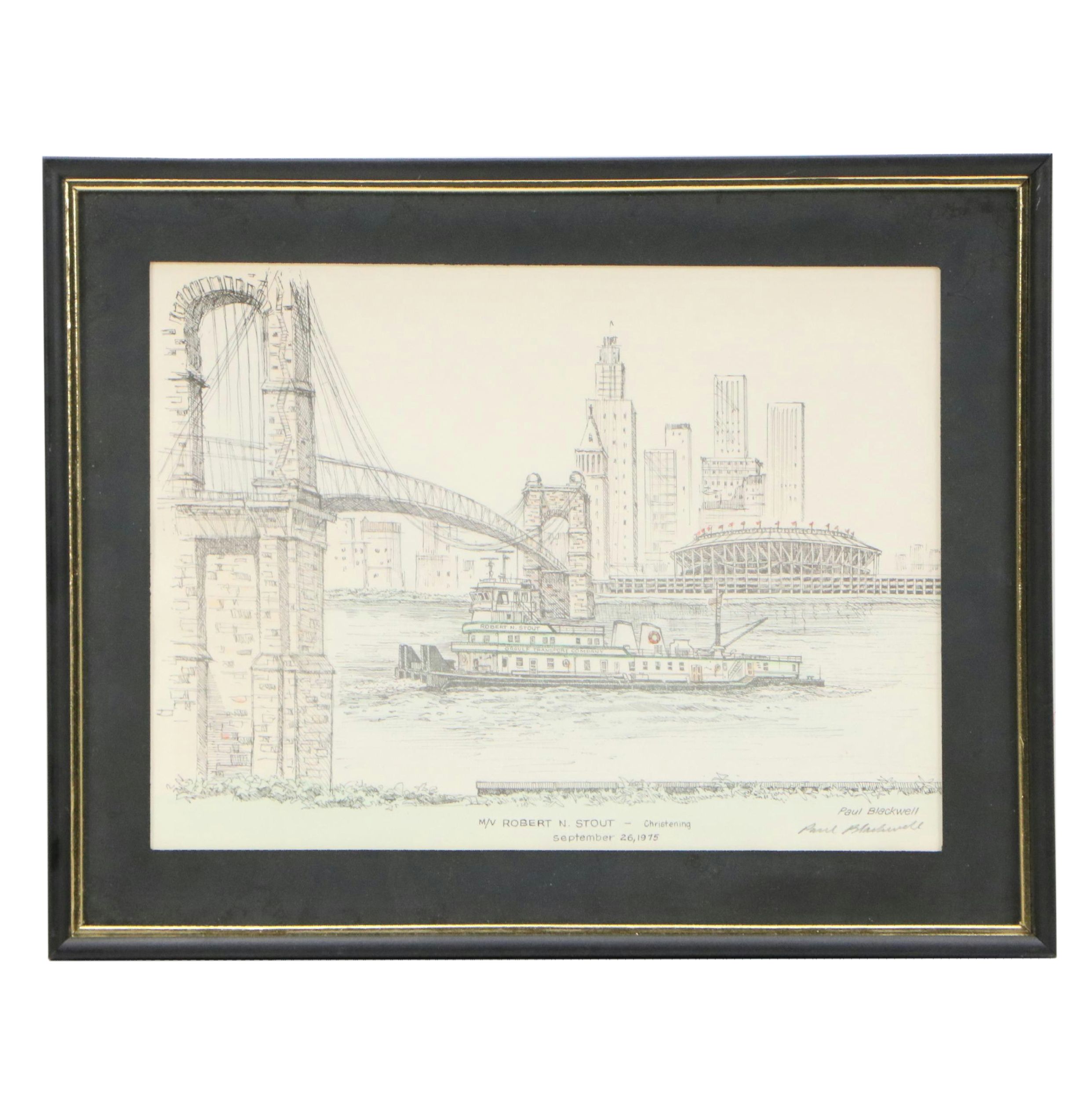 Cincinnati Cityscape Lithographs After Geneva South and Other Lithograph