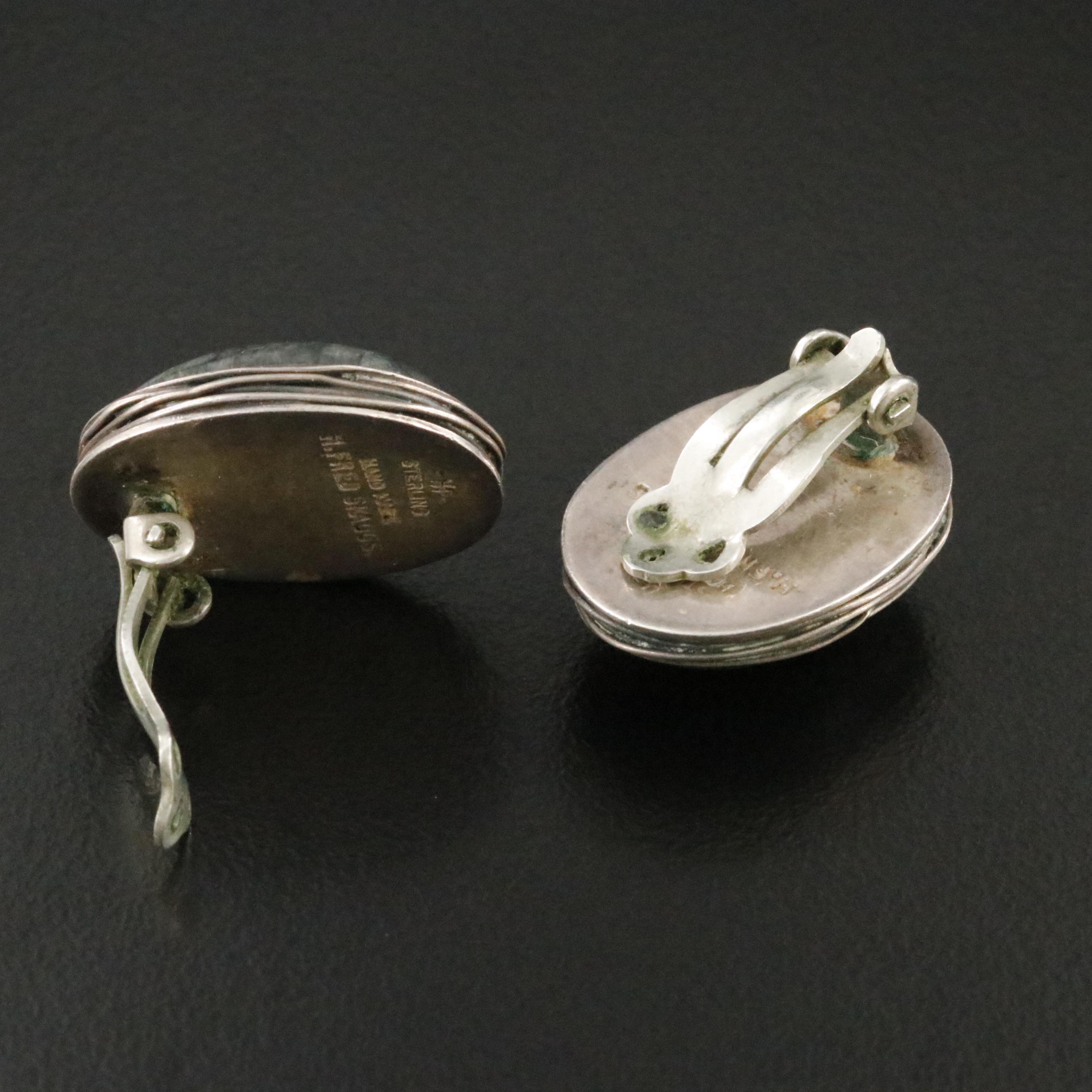 H. Fred Skaggs Modernist Labradorite Earrings