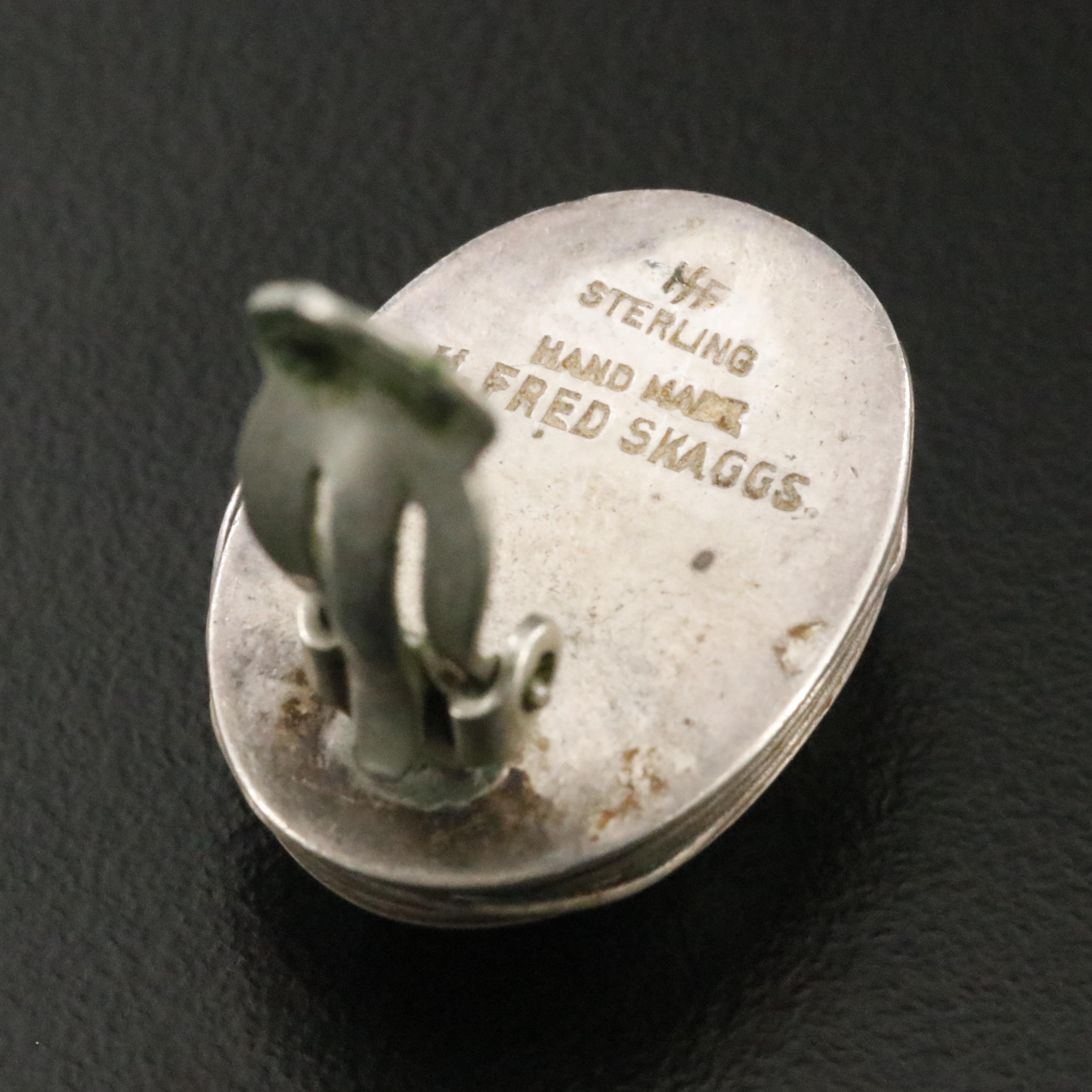 H. Fred Skaggs Modernist Labradorite Earrings