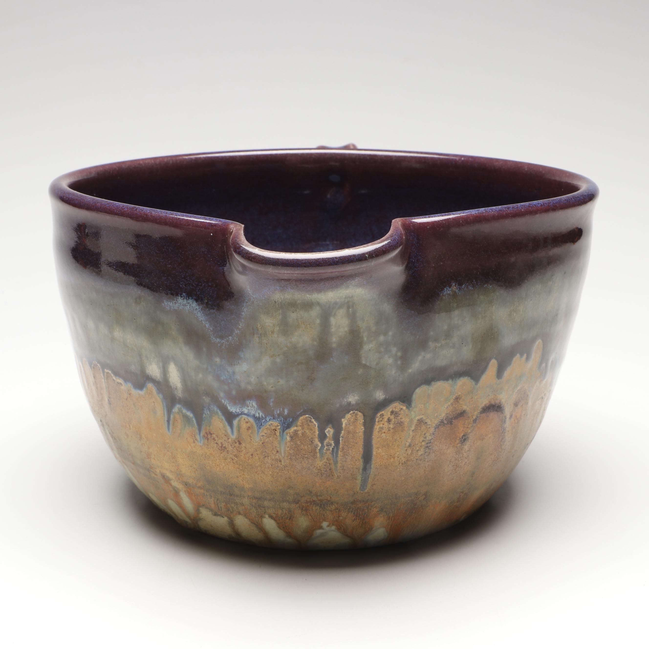 Tim Kerns for Pigeon River Pottery Drip Glaze Ceramic Ewer and Pouring Bowl