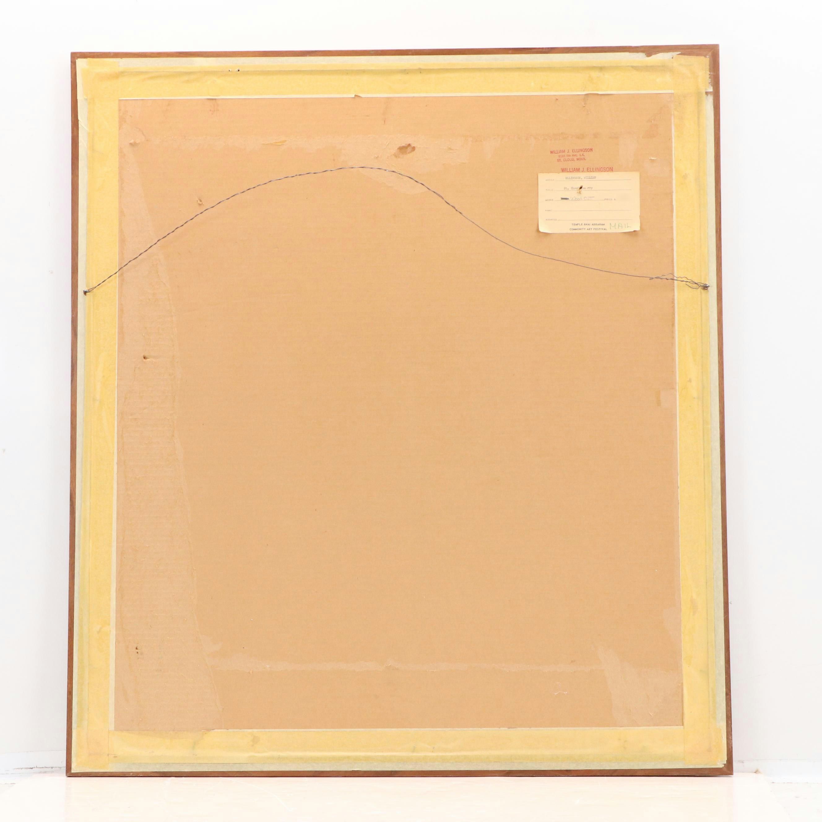 William Ellingson Woodcut "St. Cloud Quarry," 1964