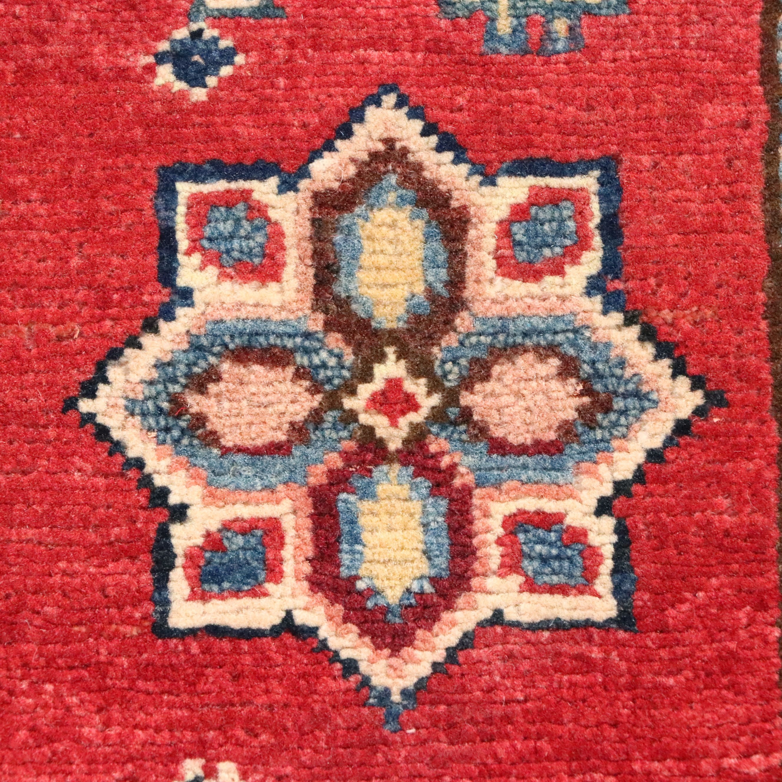 2'11 x 4'11 Hand-Knotted Afghan Kazak Accent Rug