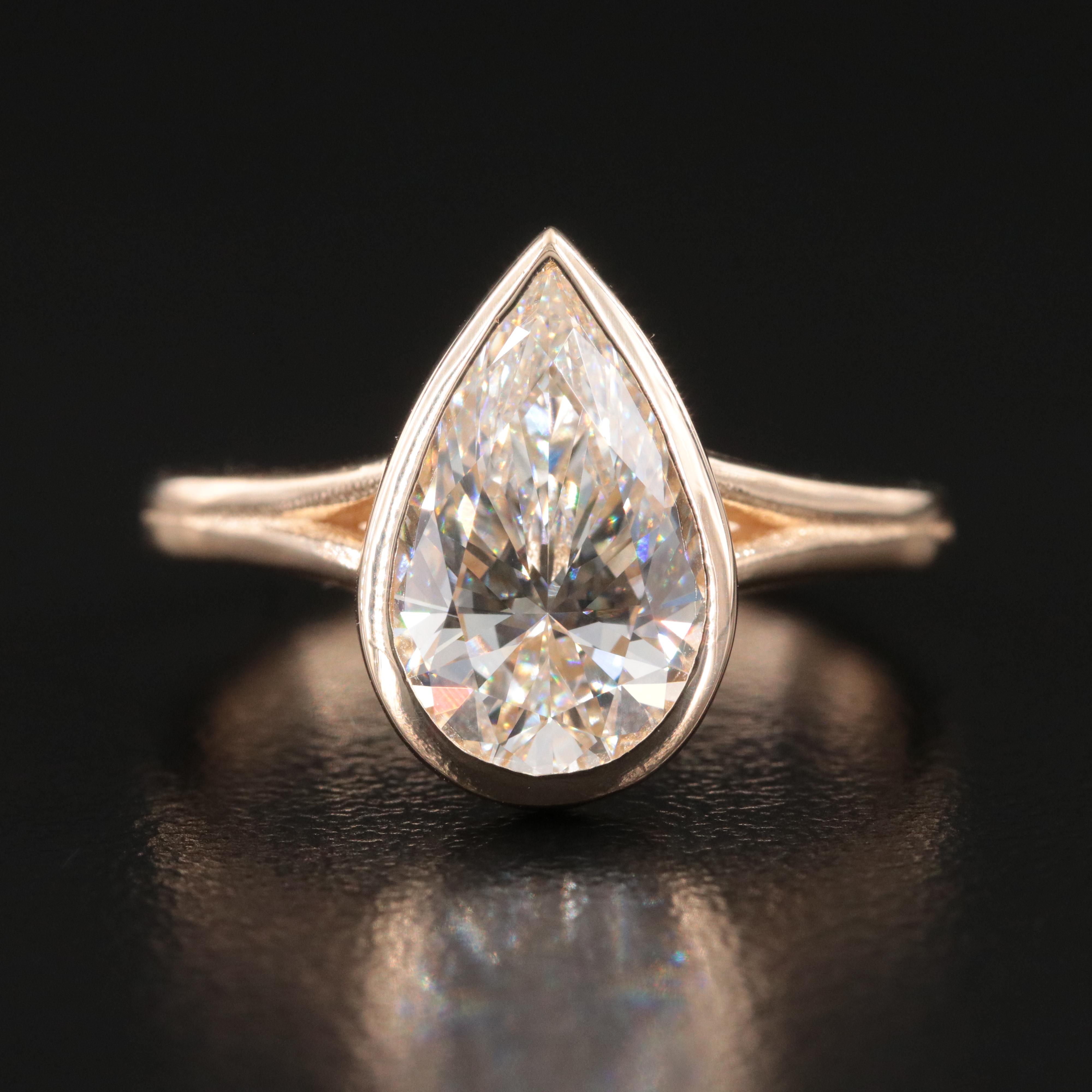 14K 2.38 CT Lab Grown Diamond Solitaire Ring with IGI Report