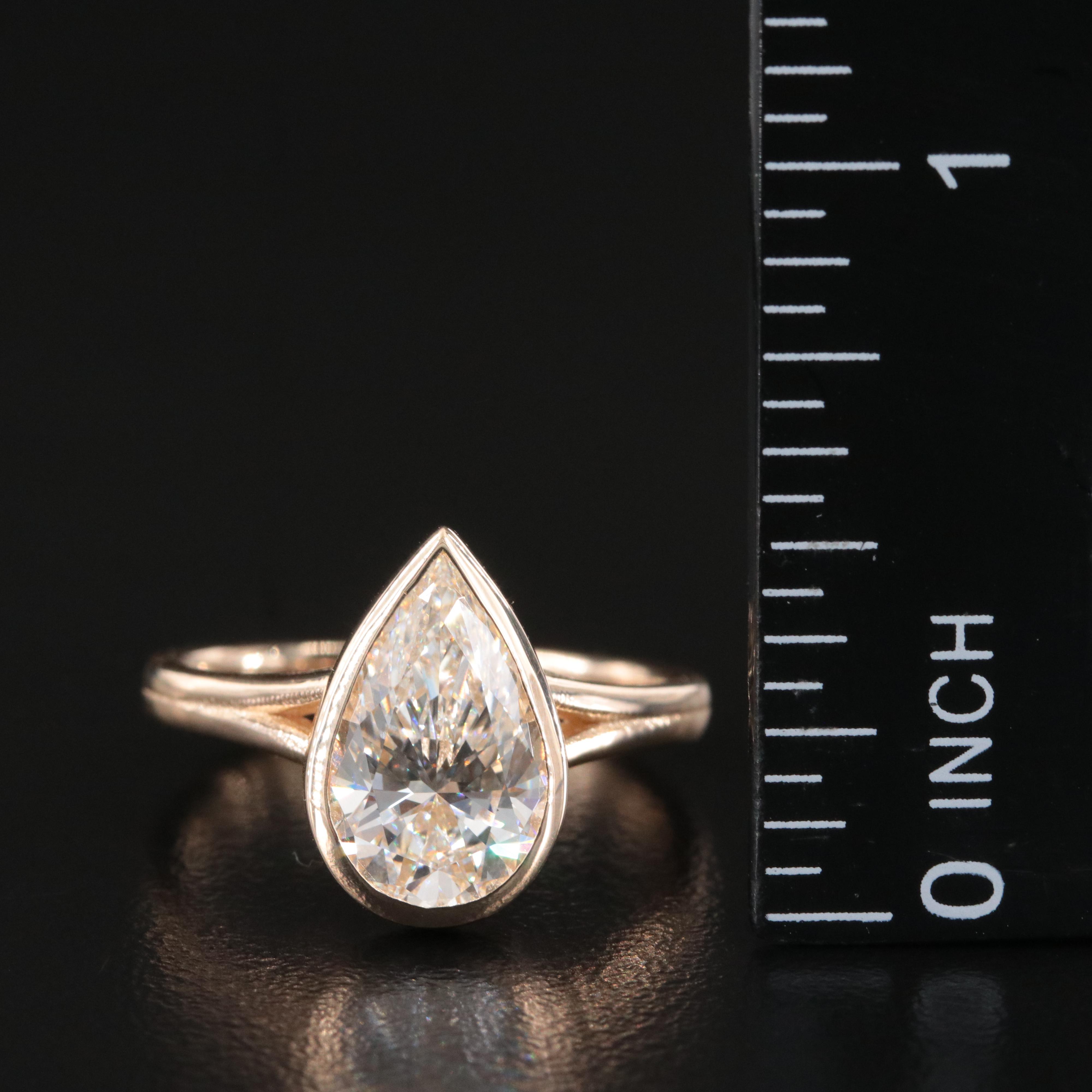 14K 2.38 CT Lab Grown Diamond Solitaire Ring with IGI Report