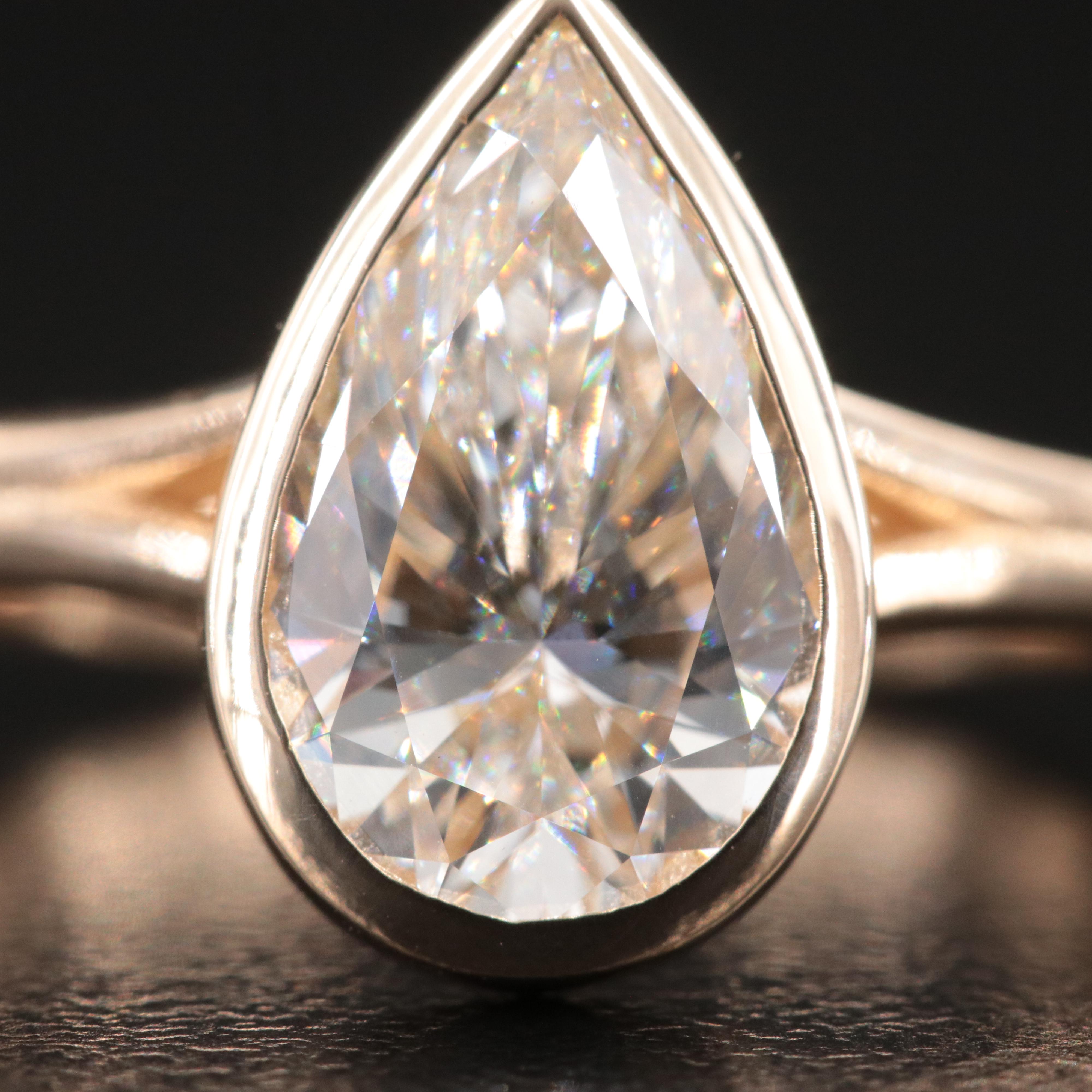 14K 2.38 CT Lab Grown Diamond Solitaire Ring with IGI Report