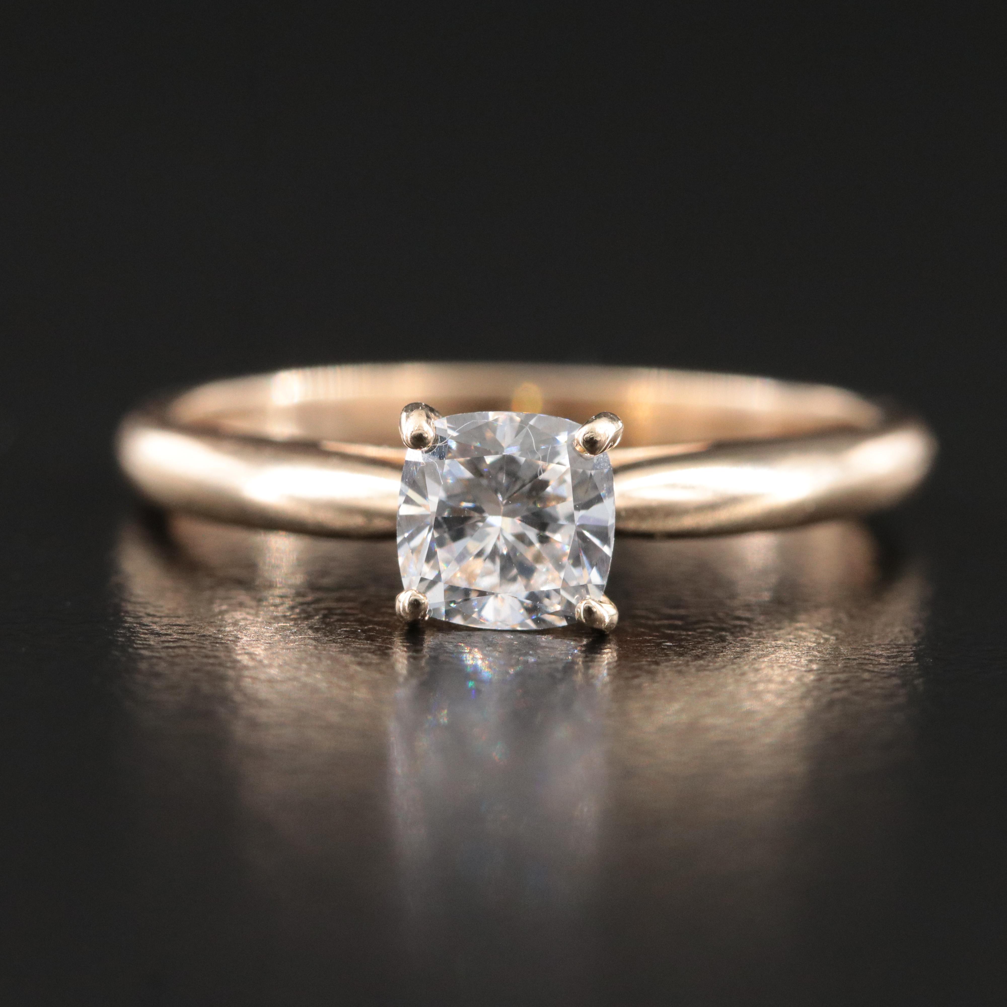 10K 0.79 CT Lab Grown Diamond Solitaire Ring