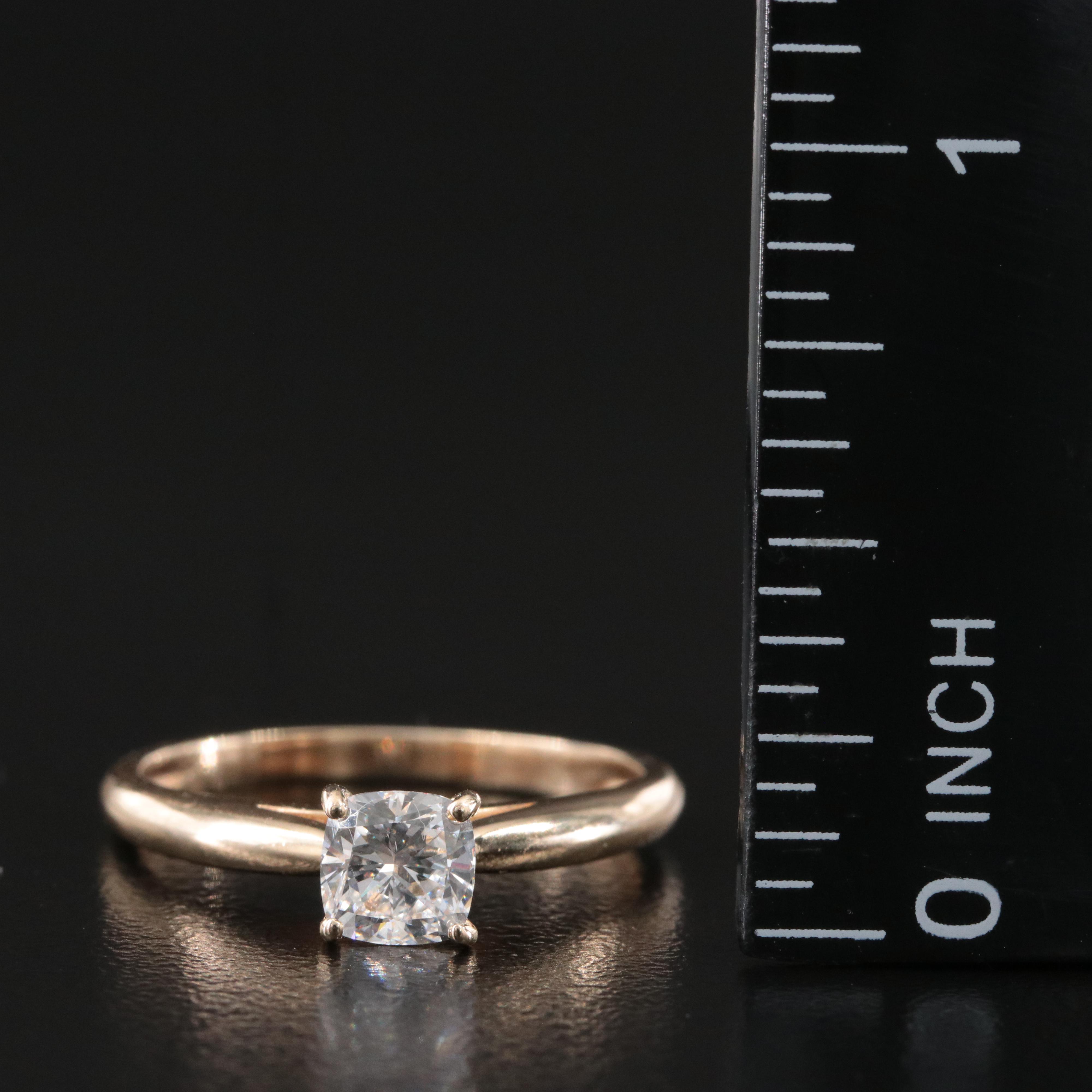 10K 0.79 CT Lab Grown Diamond Solitaire Ring