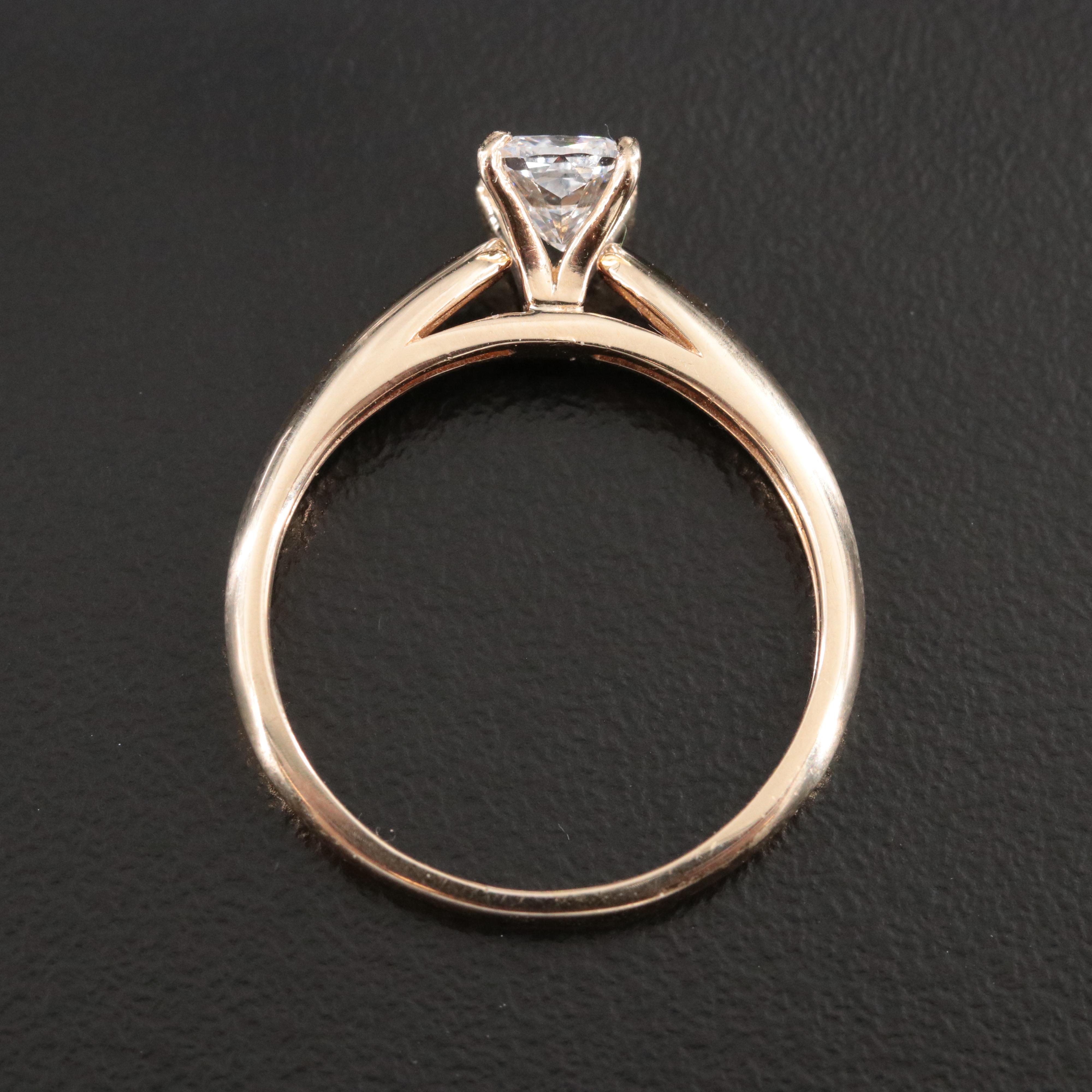 10K 0.79 CT Lab Grown Diamond Solitaire Ring