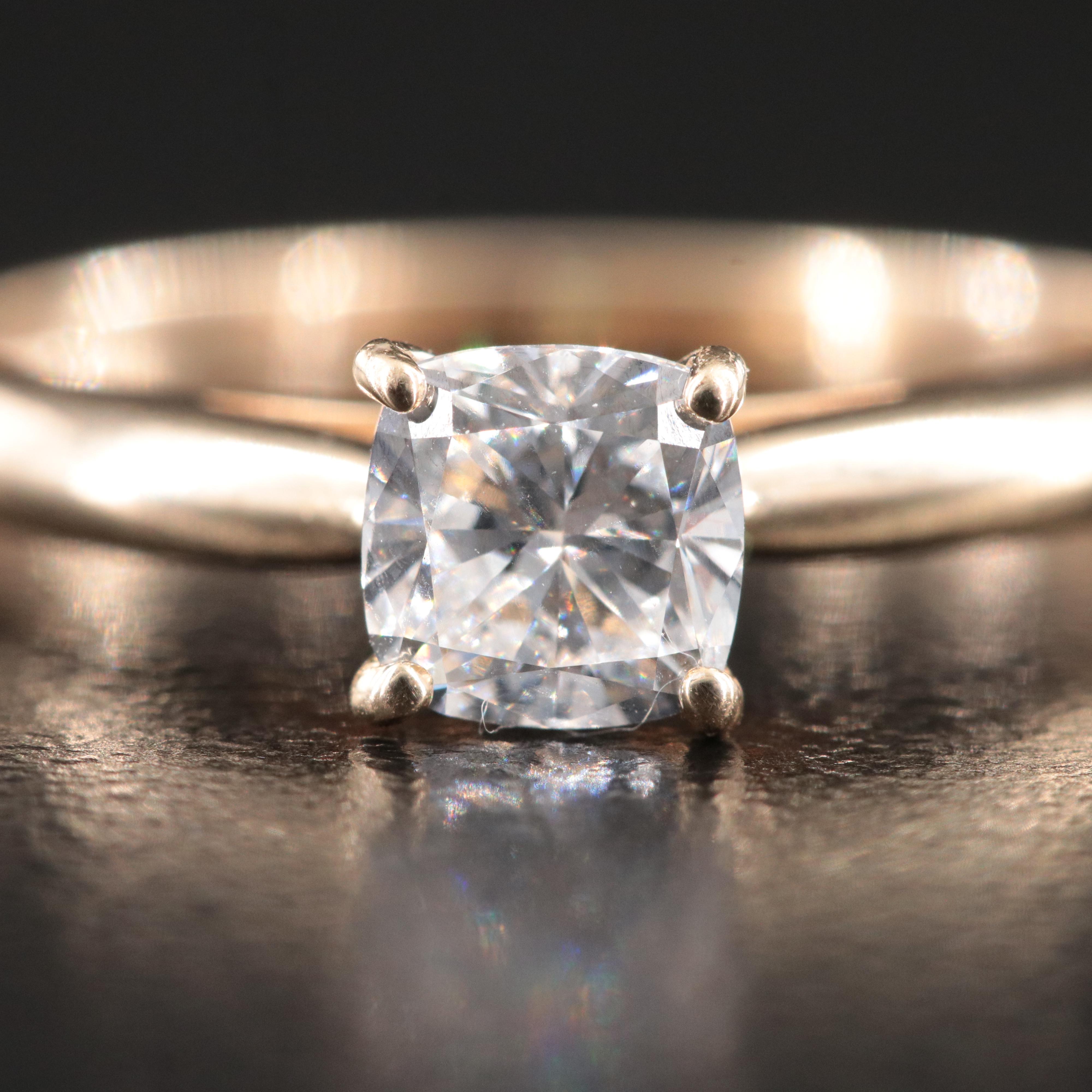 10K 0.79 CT Lab Grown Diamond Solitaire Ring