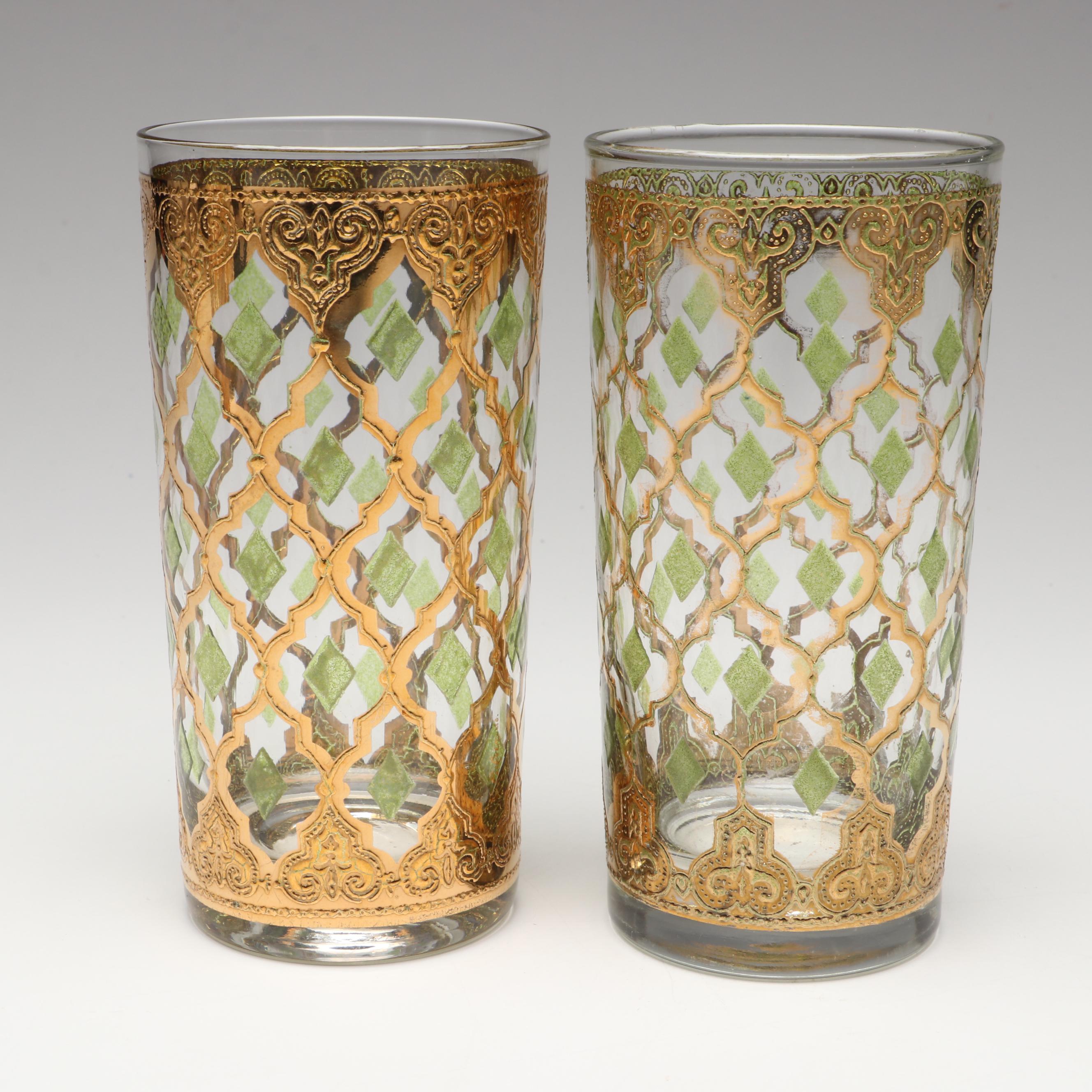 Culver "Valencia" Glass Tumblers and Double Old Fashioneds, Mid-20th Century