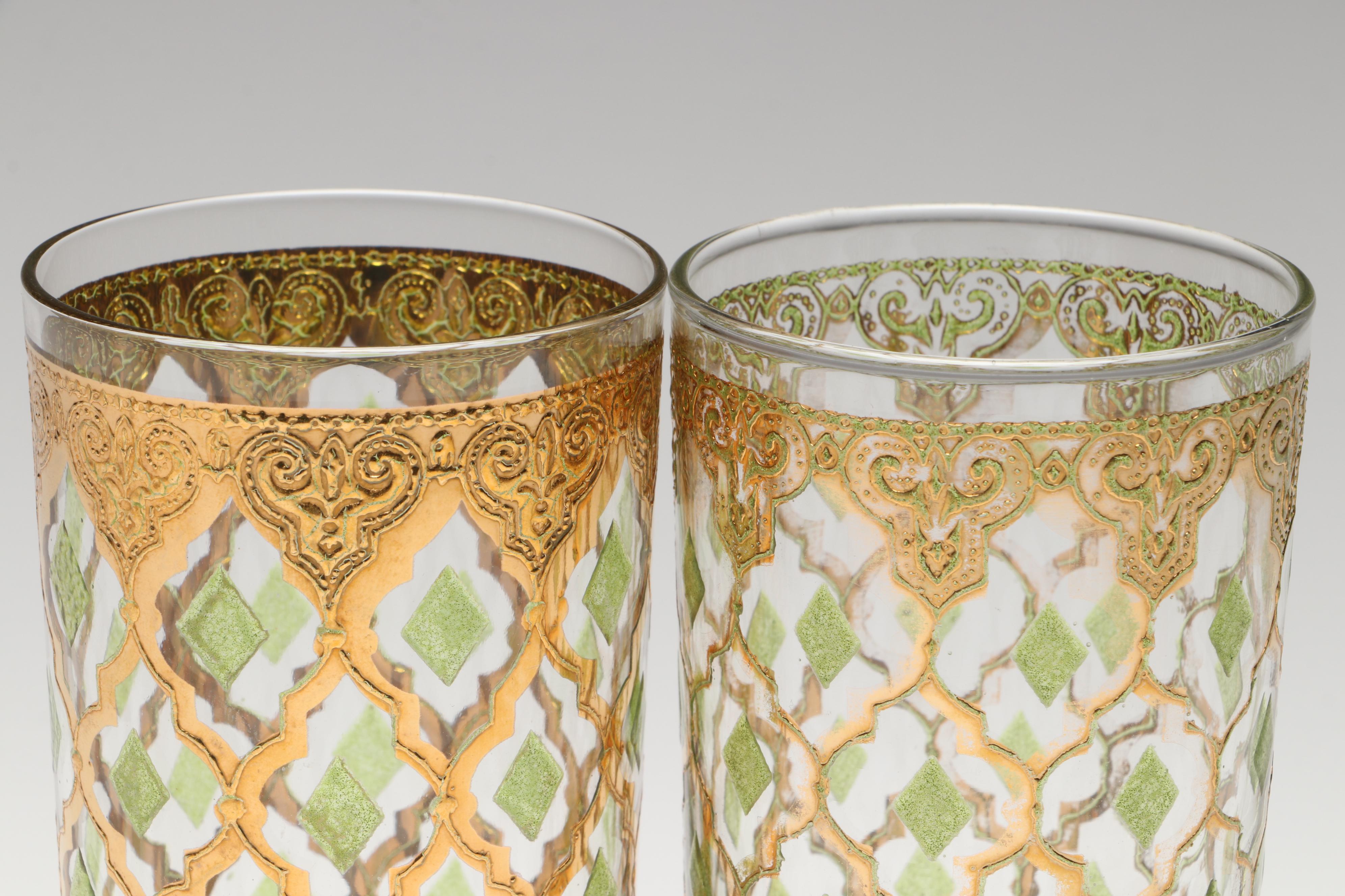 Culver "Valencia" Glass Tumblers and Double Old Fashioneds, Mid-20th Century