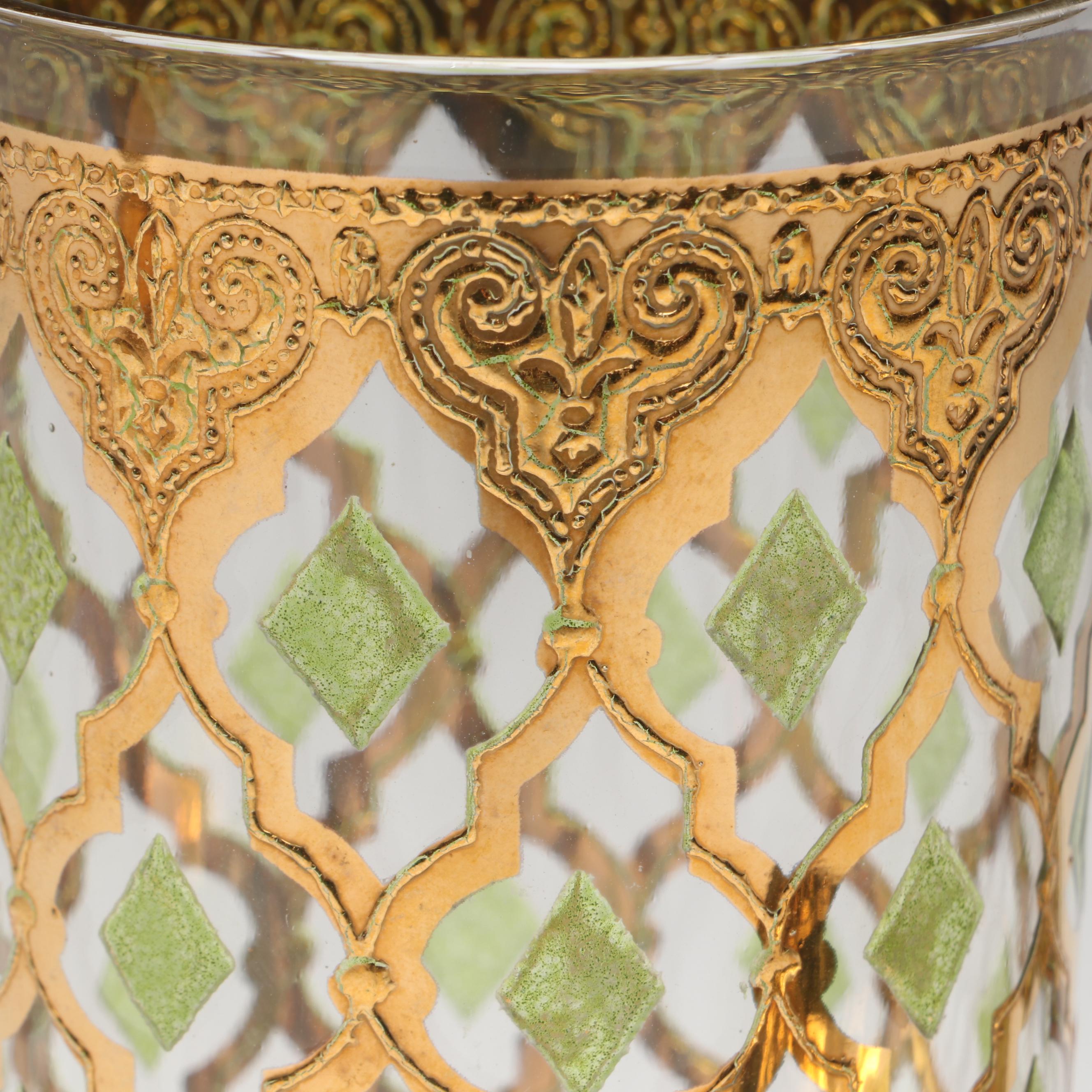 Culver "Valencia" Glass Tumblers and Double Old Fashioneds, Mid-20th Century