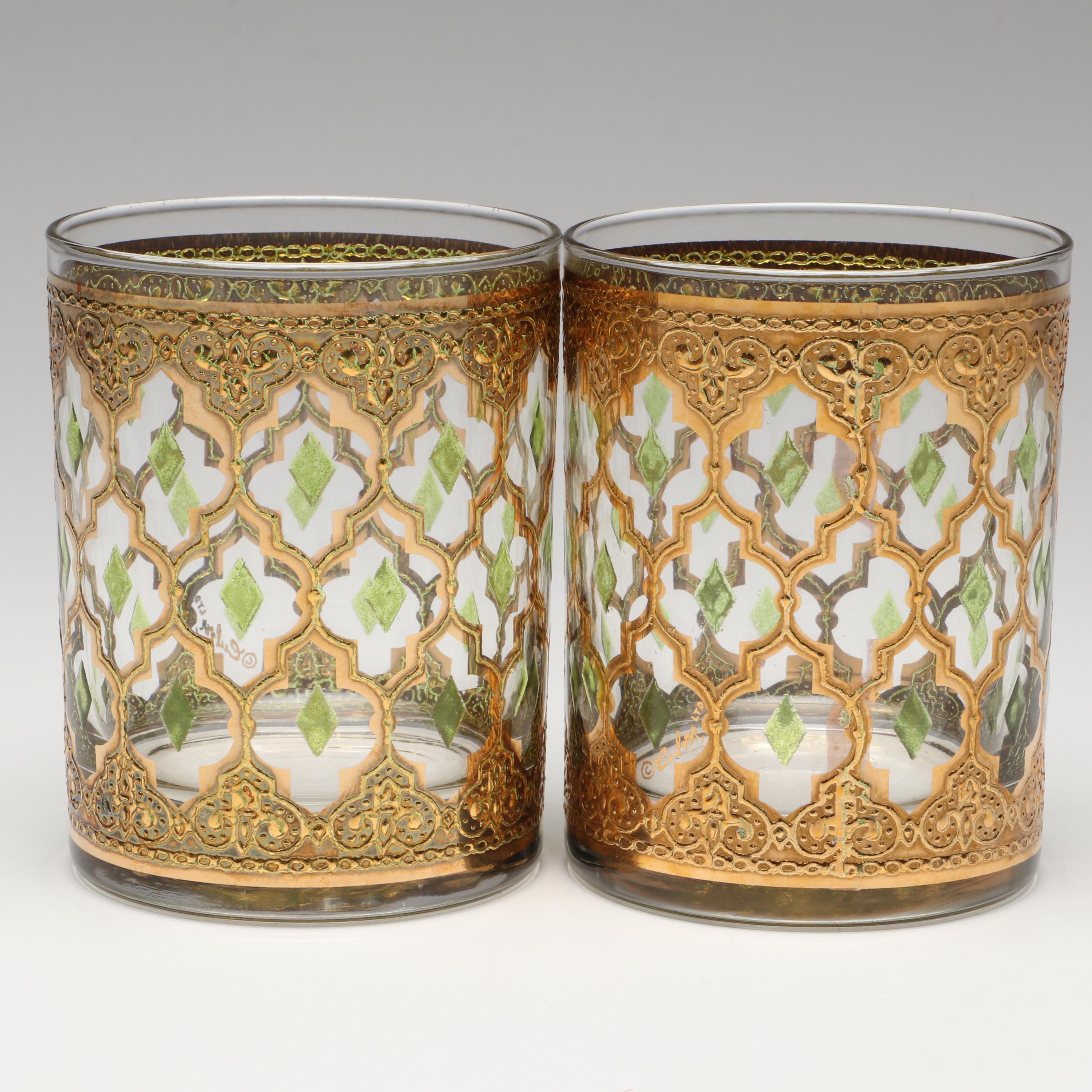 Culver "Valencia" Glass Tumblers and Double Old Fashioneds, Mid-20th Century