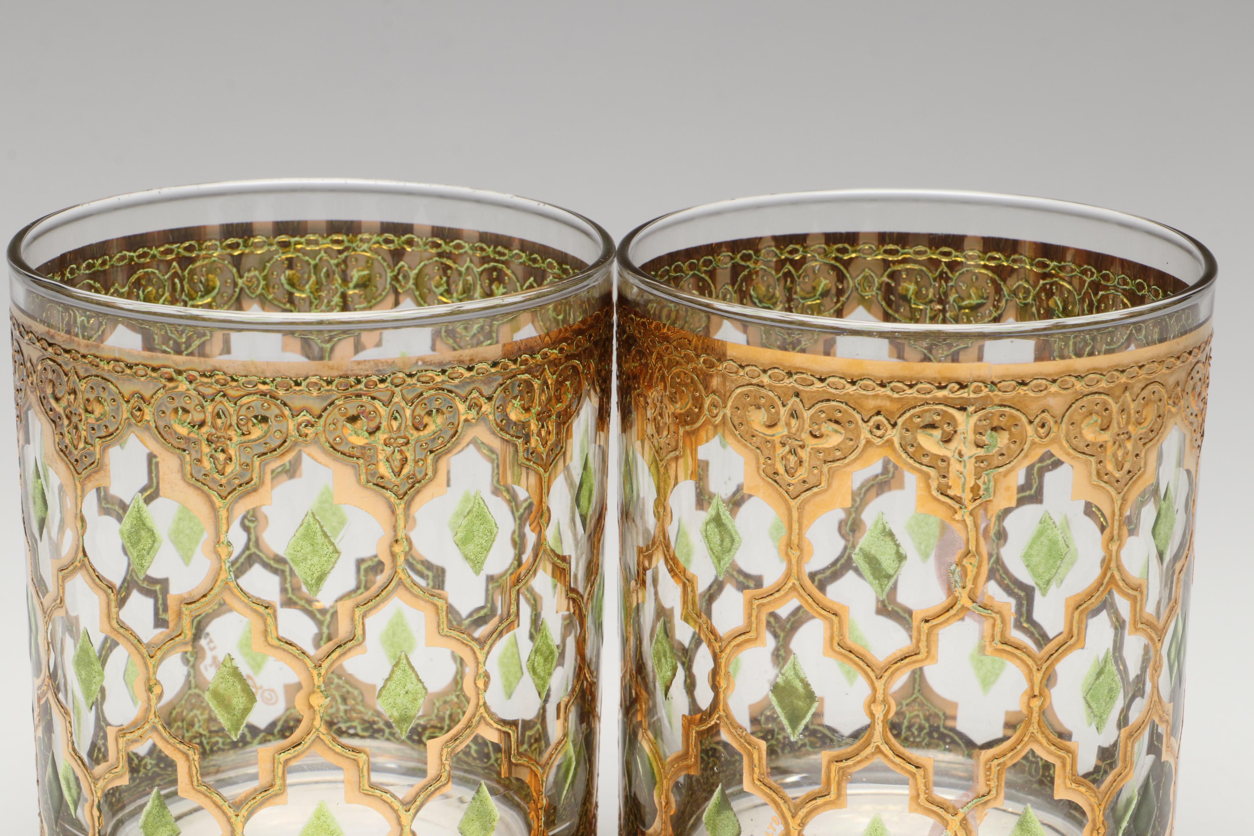 Culver "Valencia" Glass Tumblers and Double Old Fashioneds, Mid-20th Century