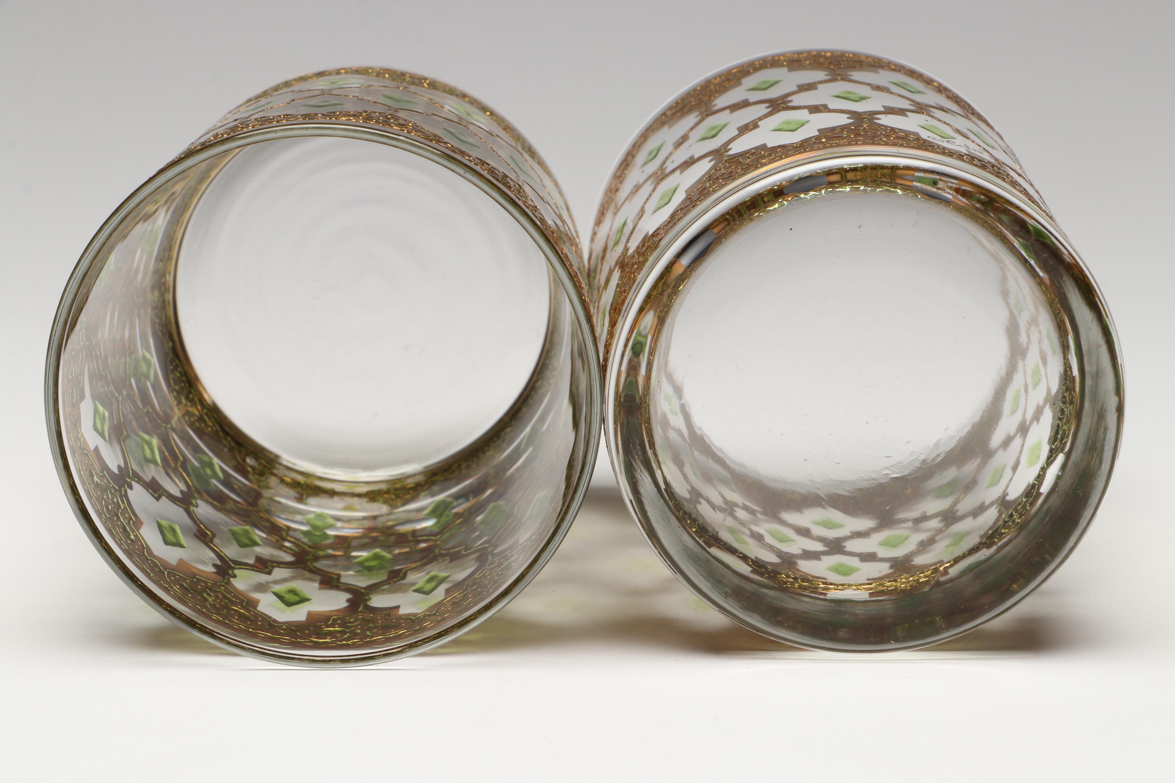 Culver "Valencia" Glass Tumblers and Double Old Fashioneds, Mid-20th Century