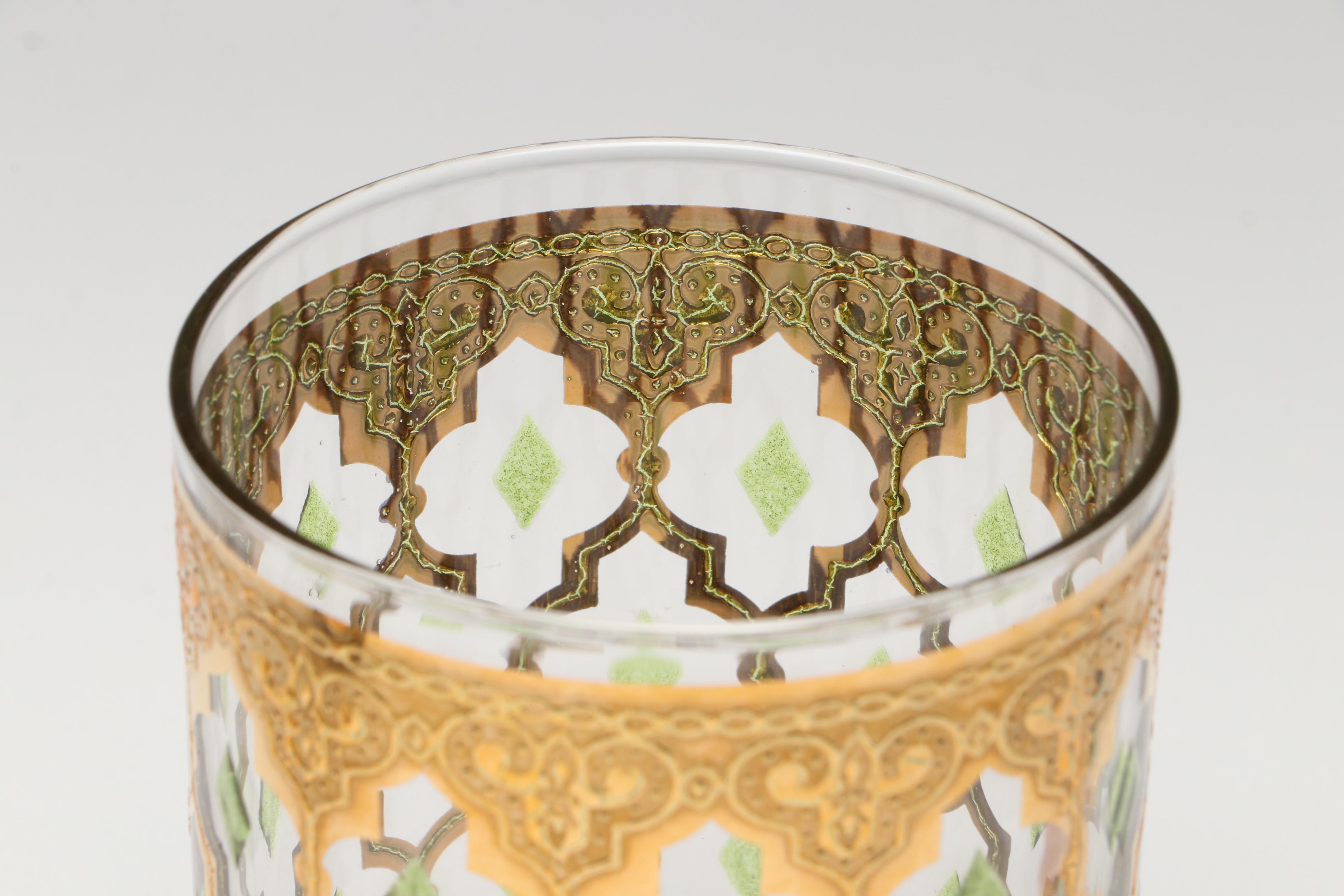 Culver "Valencia" Glass Tumblers and Double Old Fashioneds, Mid-20th Century