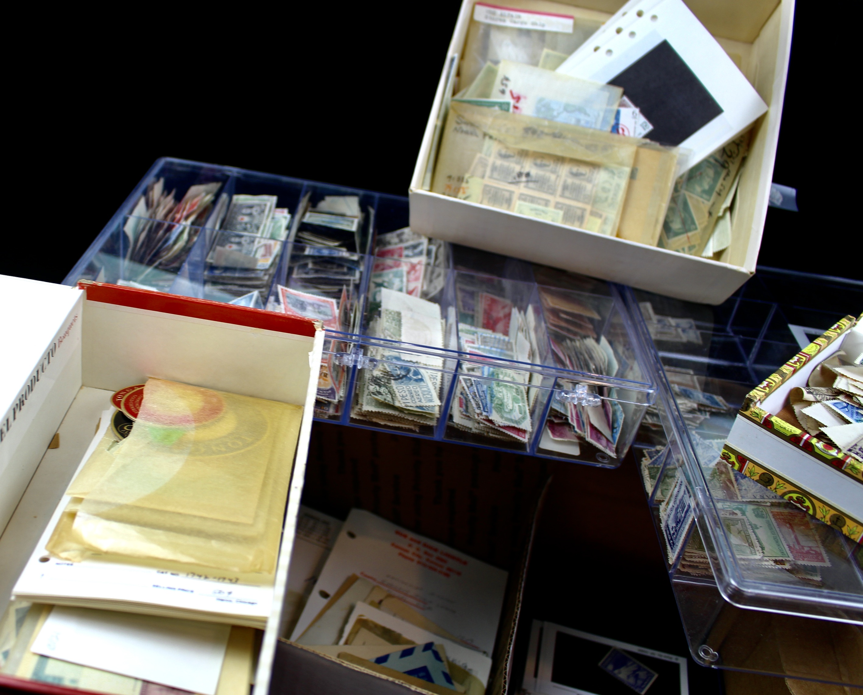 Nine-Pound Box of Postage Stamps, U.S. Foreign, Covers and More