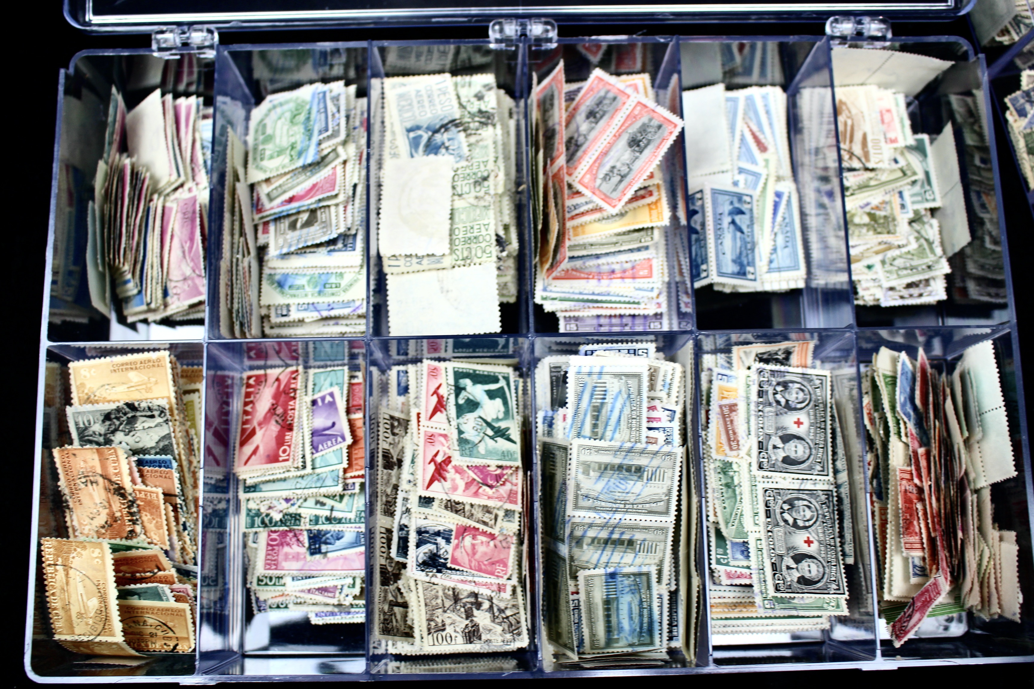 Nine-Pound Box of Postage Stamps, U.S. Foreign, Covers and More