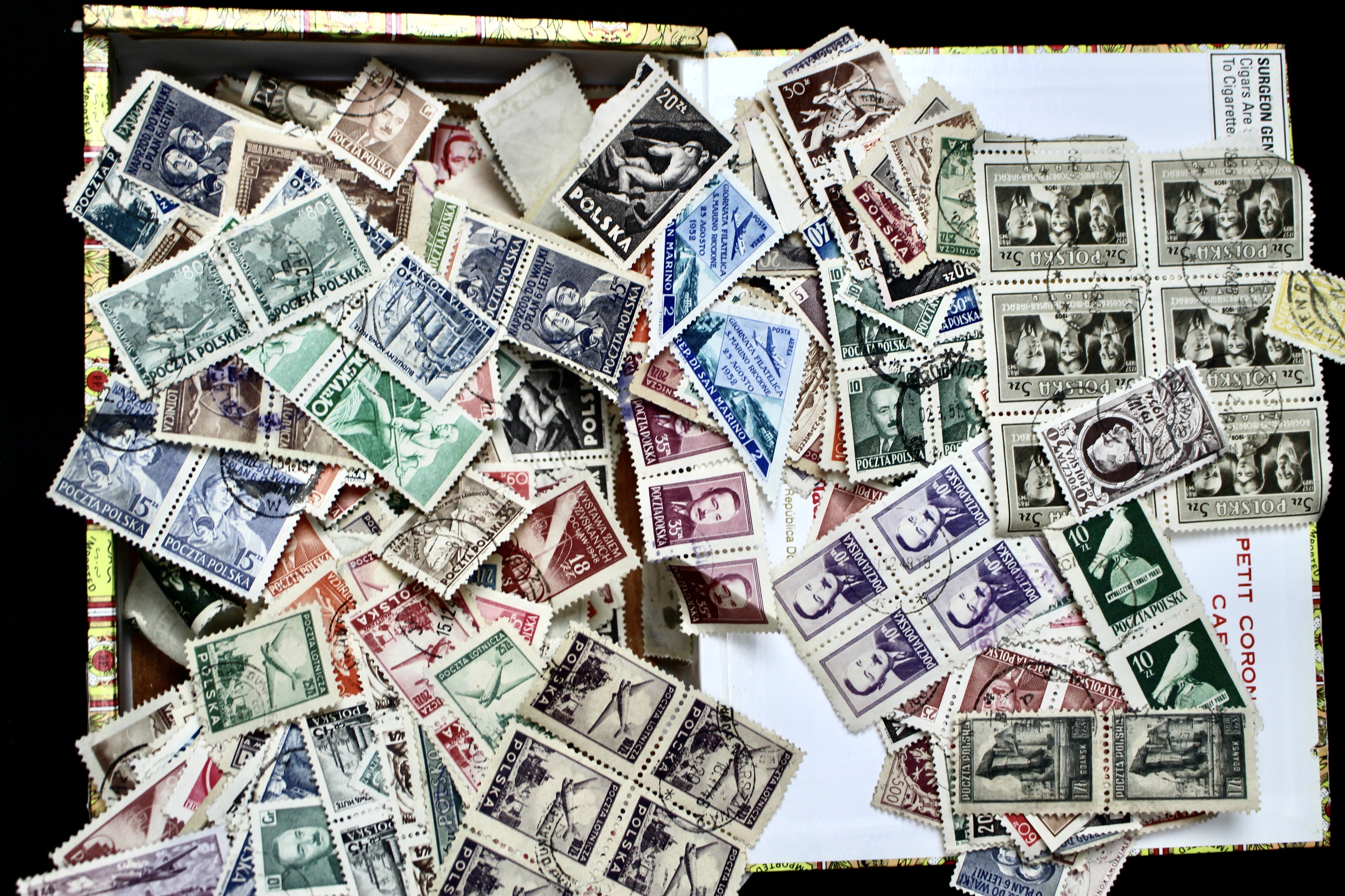 Nine-Pound Box of Postage Stamps, U.S. Foreign, Covers and More