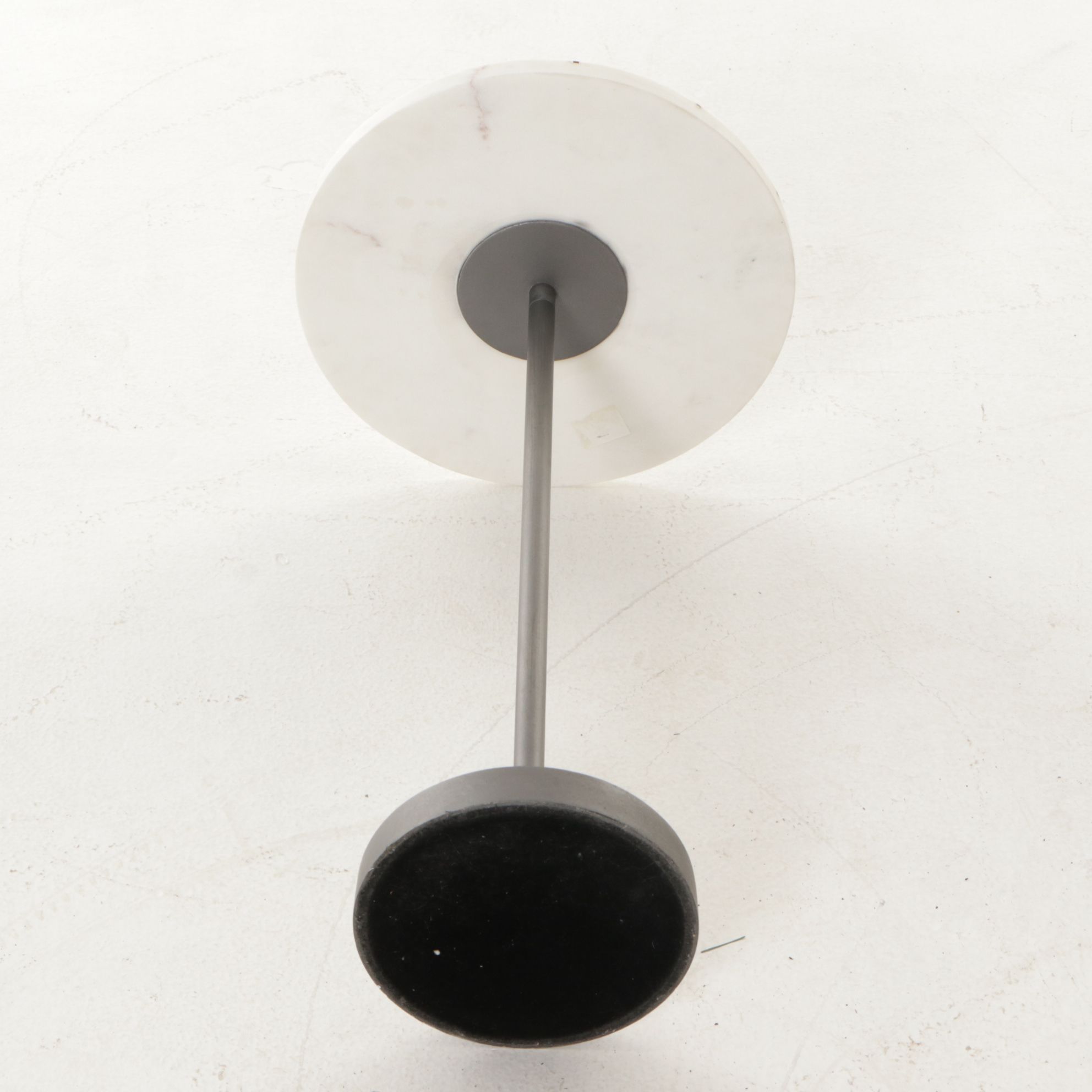 Prost White Marble and Metal Pedestal Drink Table