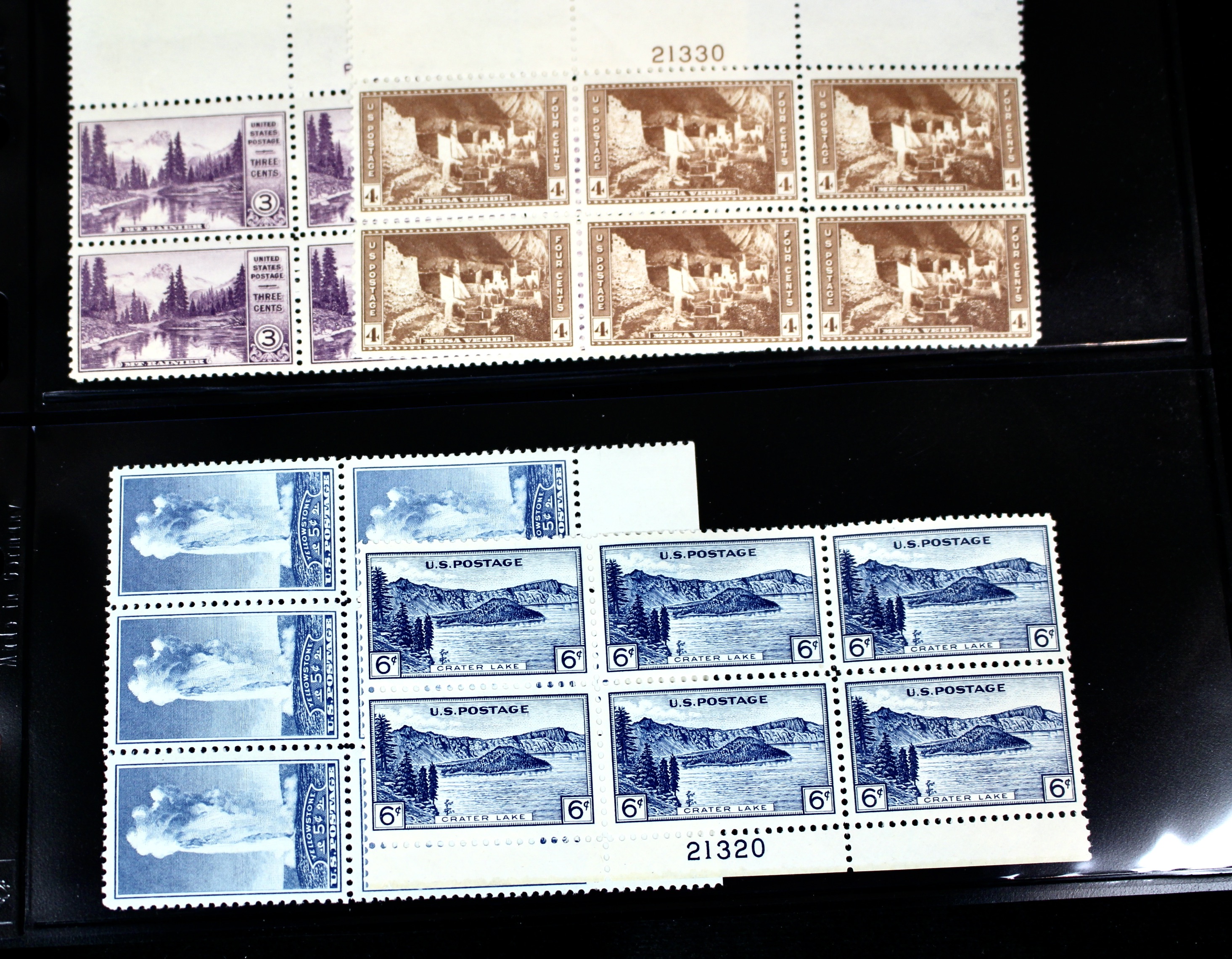 Mint Never Hinged U.S. Parks Stamp Plate Block Sets