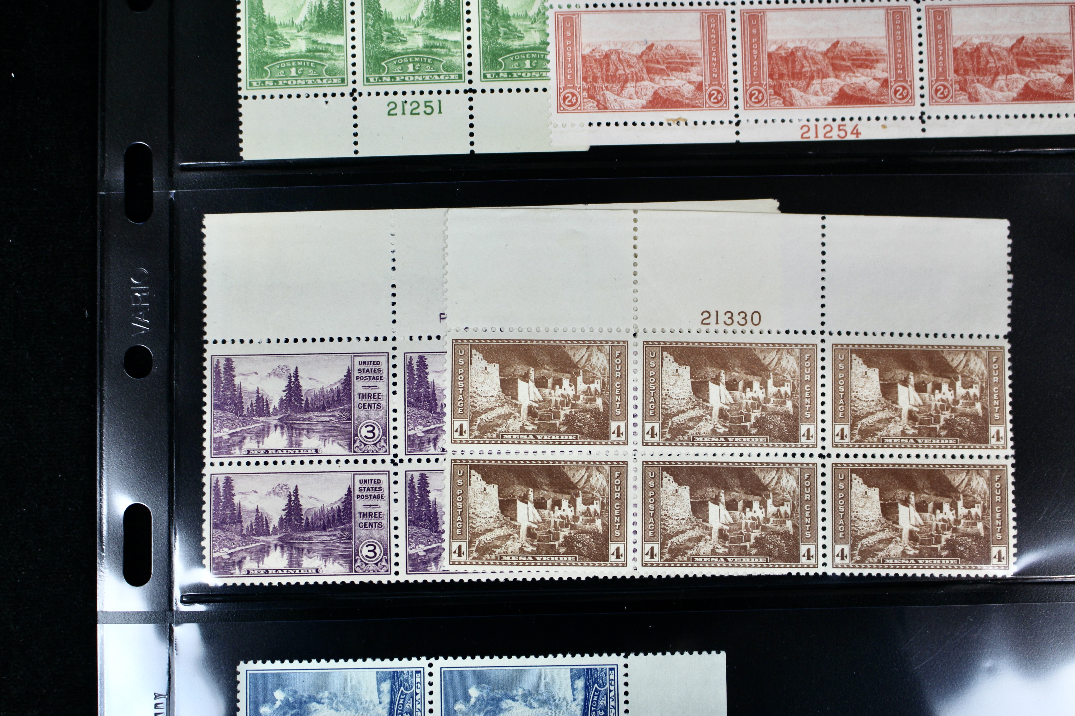 Mint Never Hinged U.S. Parks Stamp Plate Block Sets
