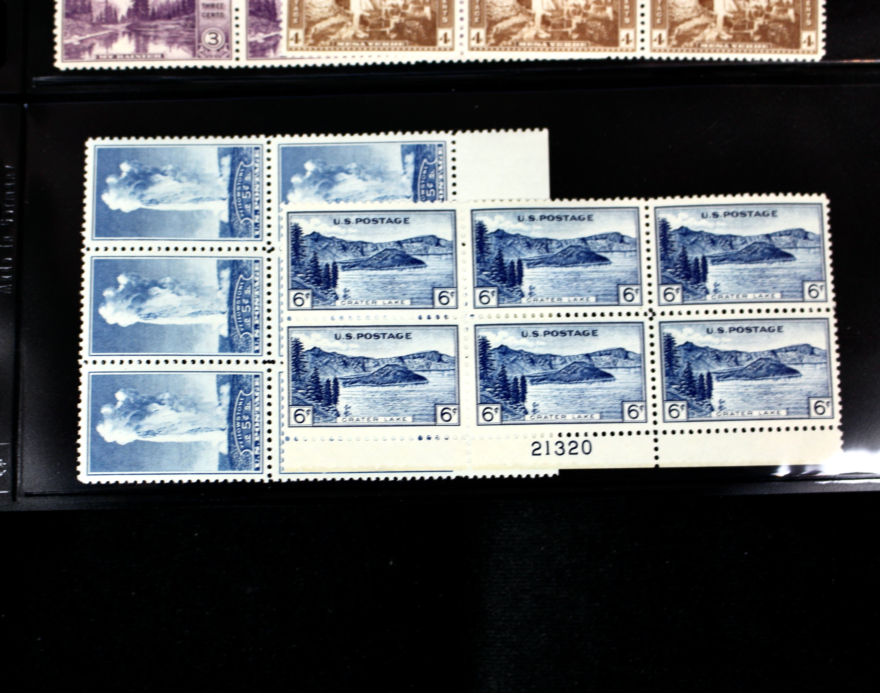 Mint Never Hinged U.S. Parks Stamp Plate Block Sets