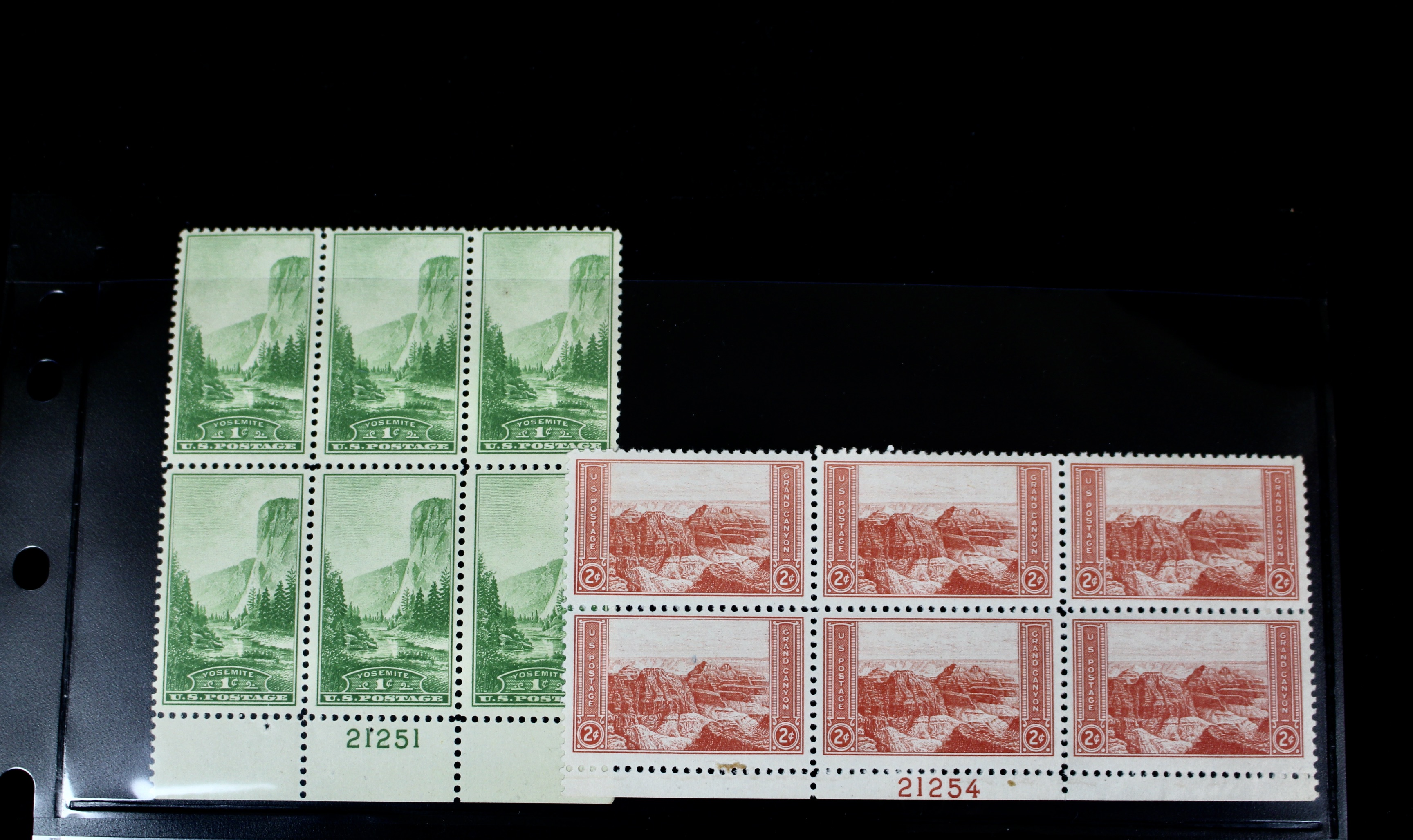 Mint Never Hinged U.S. Parks Stamp Plate Block Sets