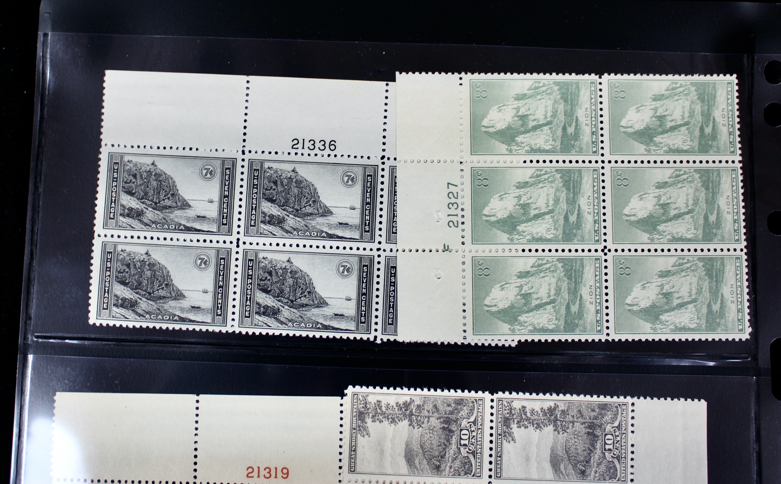 Mint Never Hinged U.S. Parks Stamp Plate Block Sets