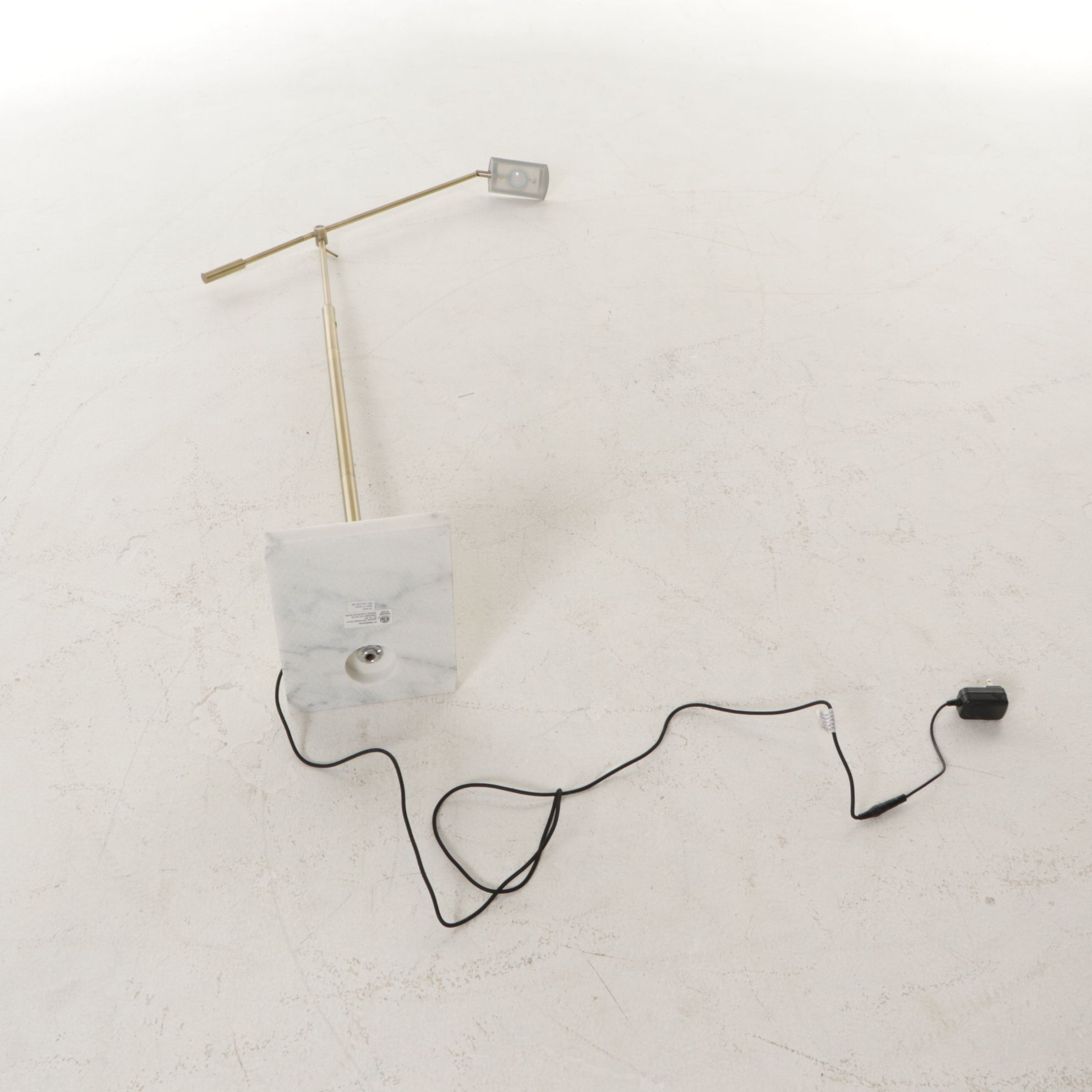 Adesso Vera LED Brass-Tone Floor Lamp with Marble Base