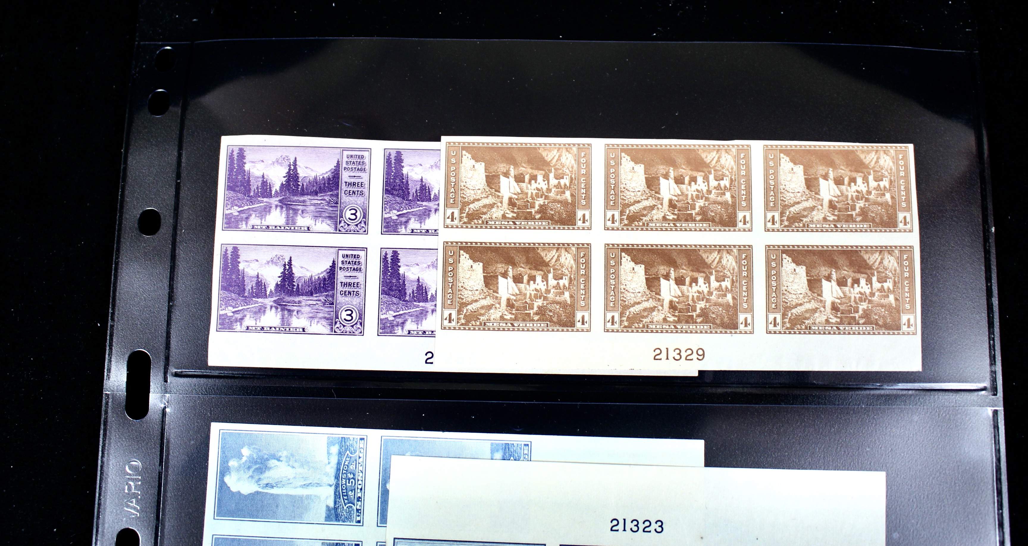 Mint Never Hinged U.S. Parks Stamp Plate Block Sets
