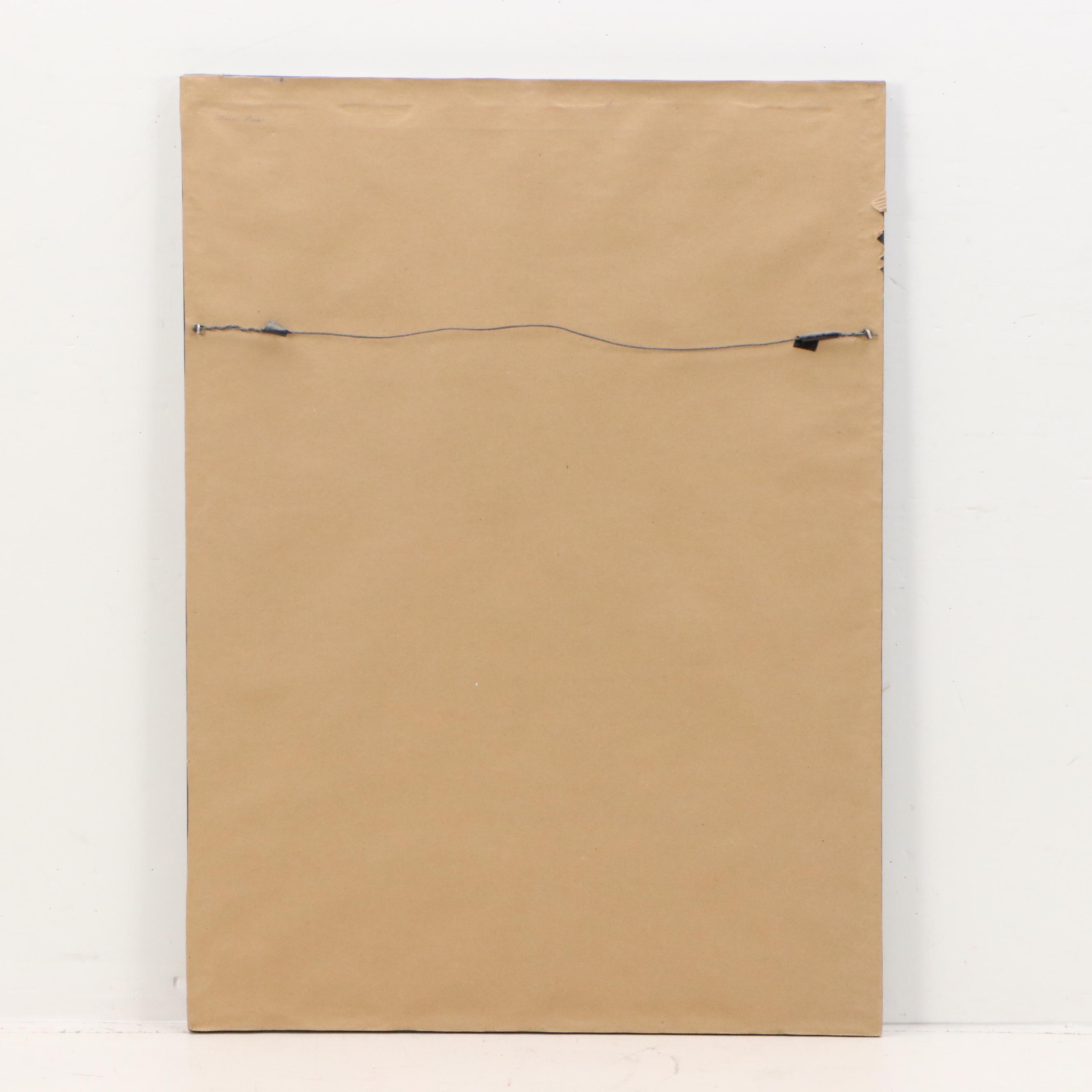 Lela Cooney Abstract Acrylic Painting "Fire Tree," Late 20th Century