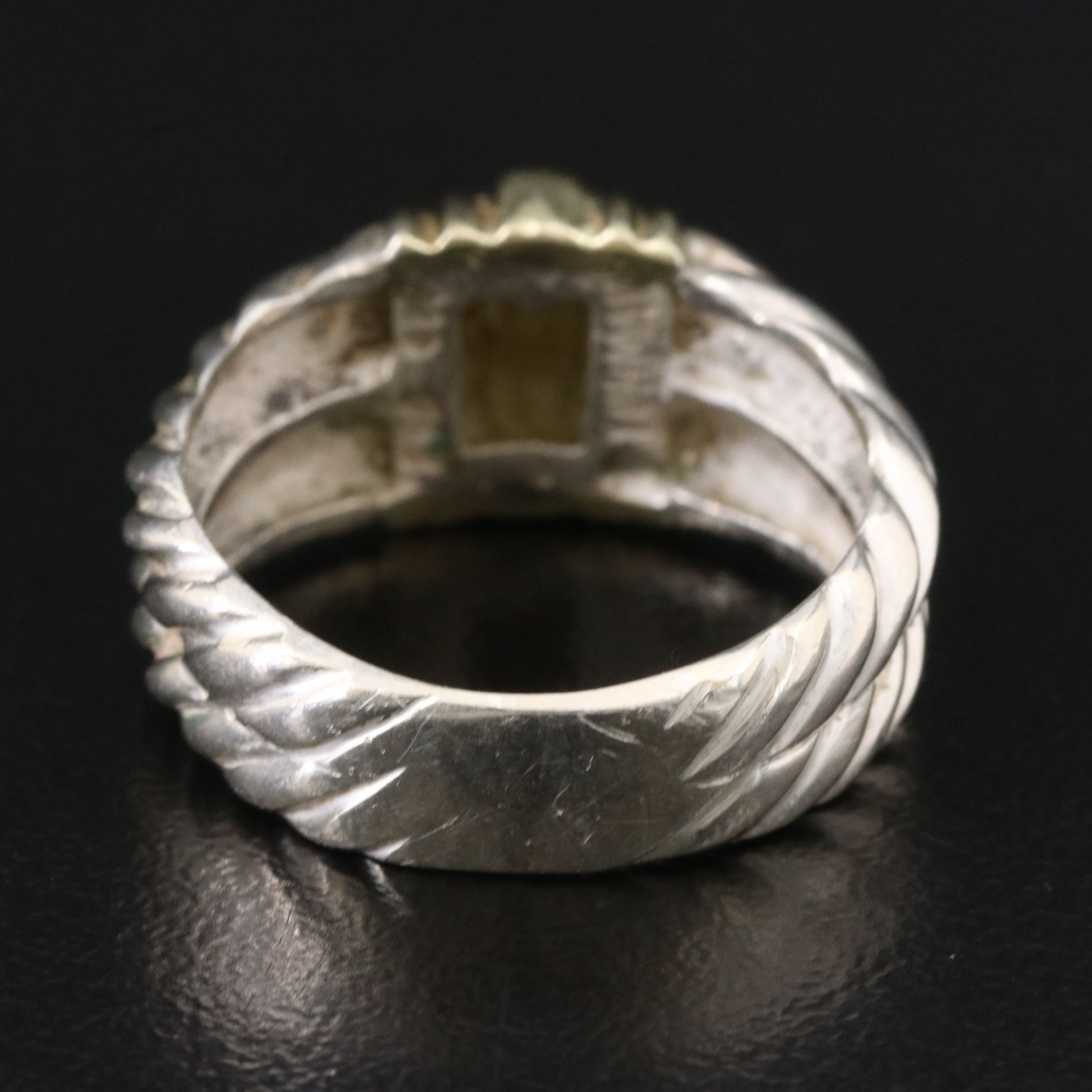 David Yurman Sterling and 14K Cable Ring