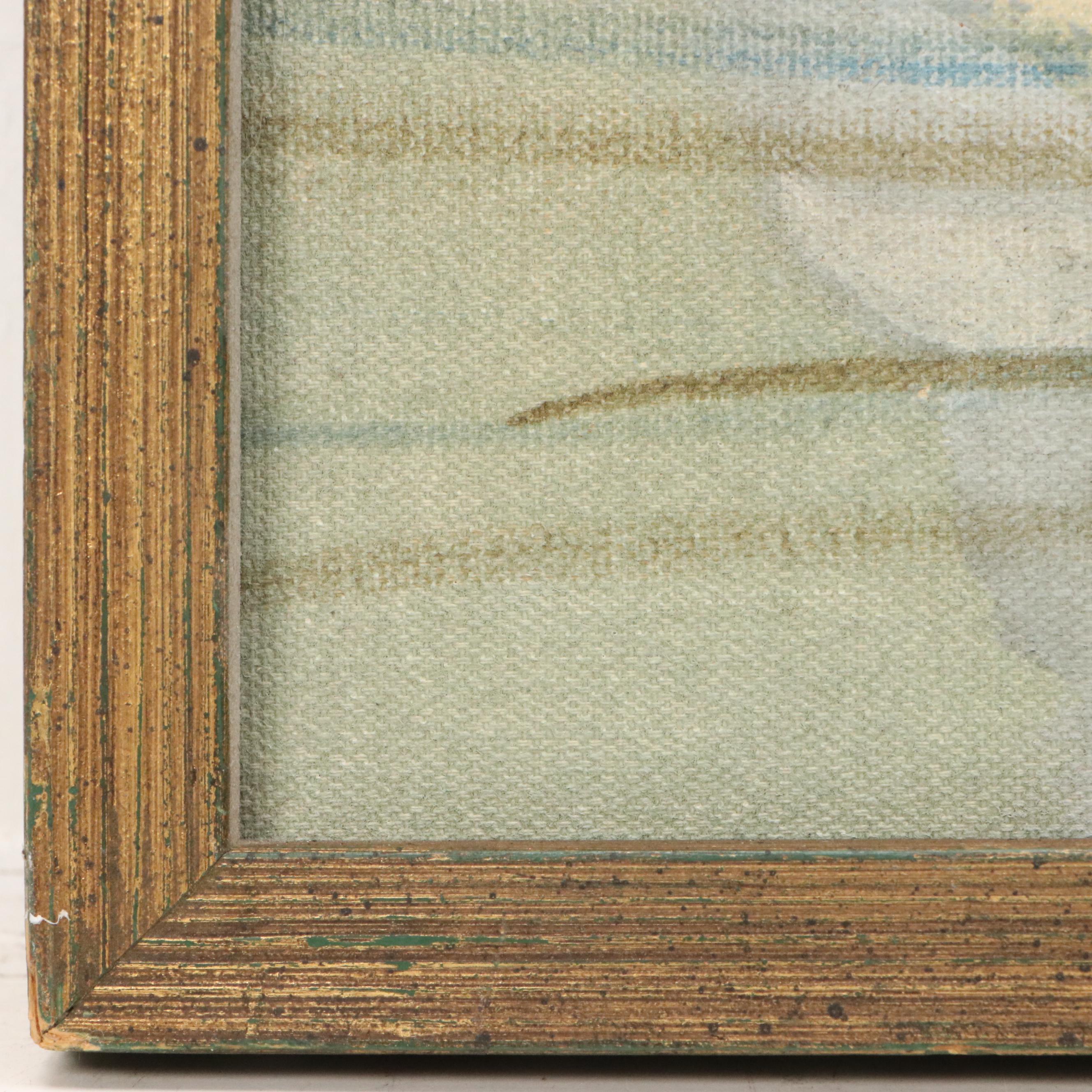 Lela Cooney Abstract Acrylic Painting "Roof Tops of Toledo," Late 20th Century