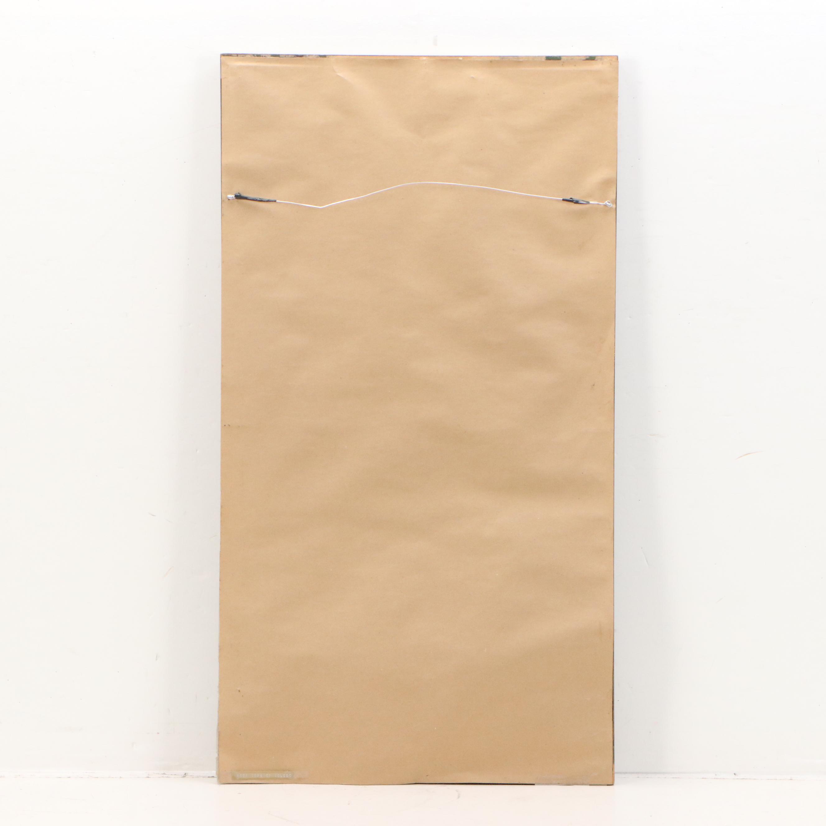 Lela Cooney Abstract Acrylic Painting "Roof Tops of Toledo," Late 20th Century