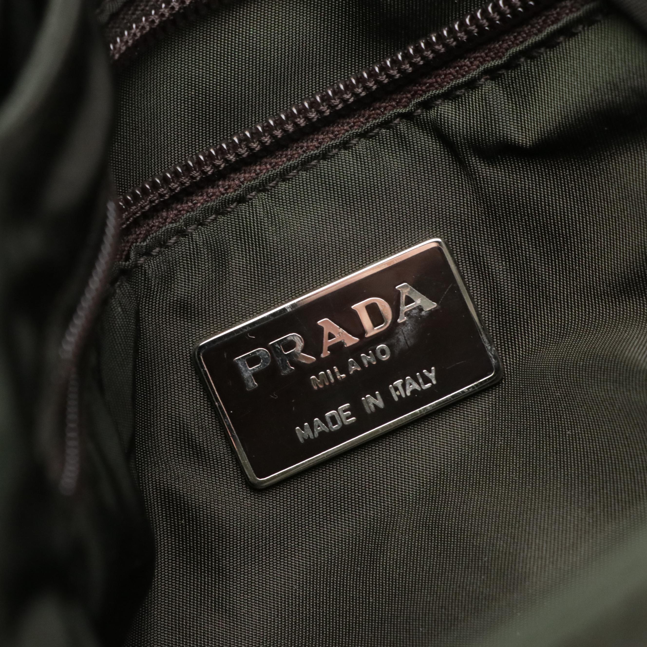 Prada Leather and Tessuto Nylon Front-Flap Shoulder Bag