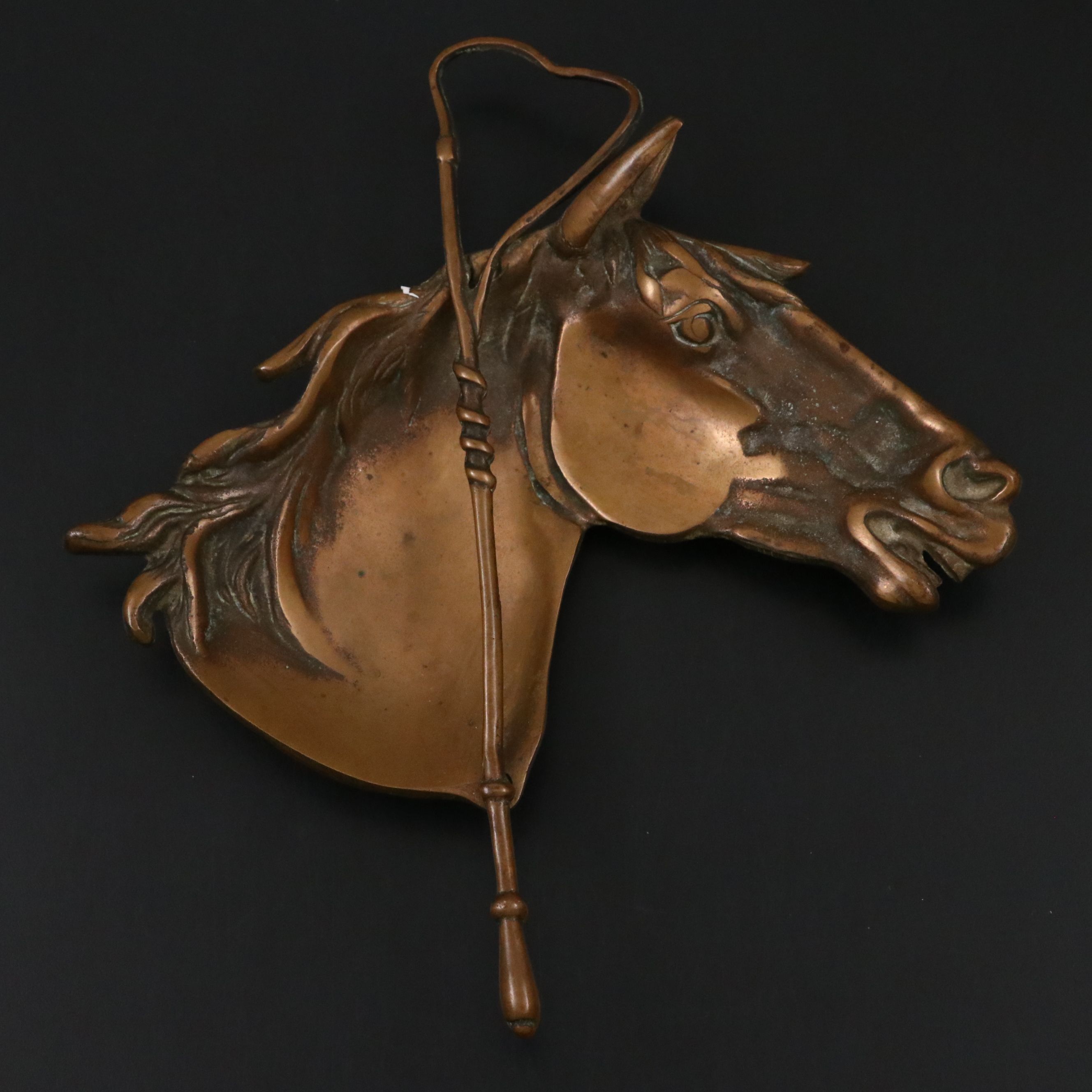 Vintage/Antique Equestrian Cast Bronze Horse Head Tray